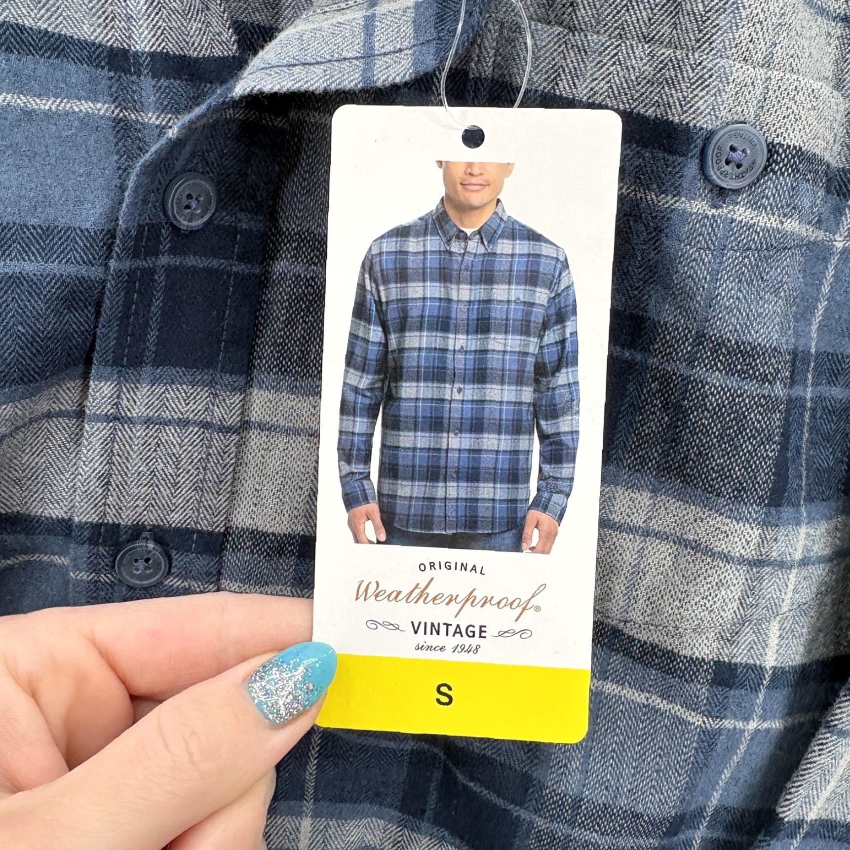 Weatherproof Weatherproof Vintage Shirt Mens Small Blue Plaid Flannel Button Front NWT Size US S / EU 44-46 / 1 - 6 Thumbnail