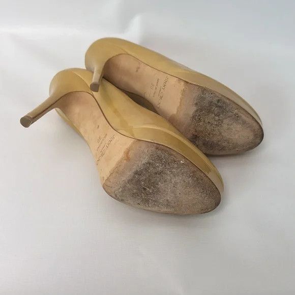 Jimmy Choo Jimmy Choo Mustard Yellow Patent Leather Alex Platform Pumps Size US 8 / IT 38 - 4 Thumbnail