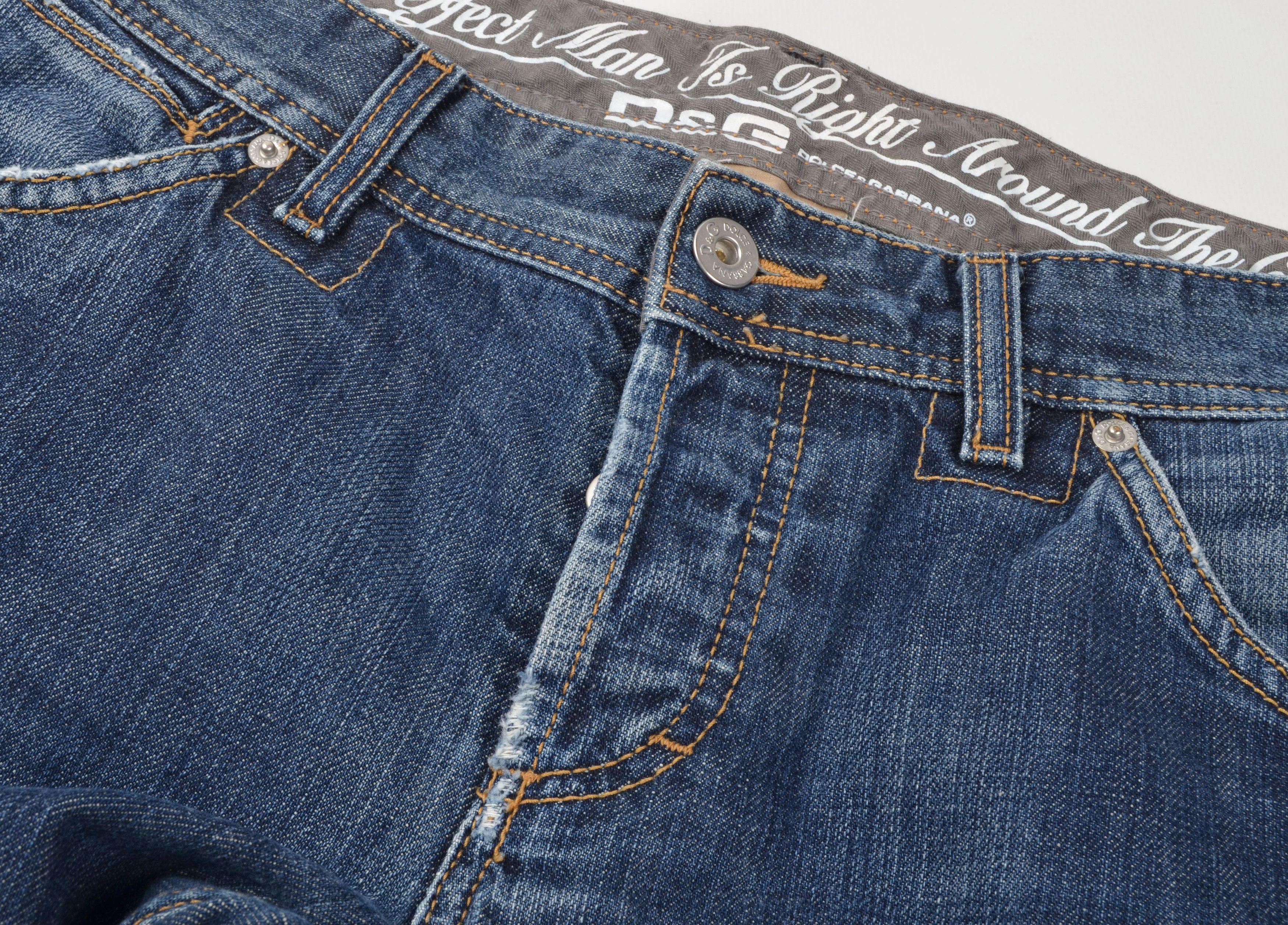 Dolce & Gabbana Dolce & Gabbana Power Vintage Distressed Straight Leg Jeans Size US 34 / EU 50 - 5 Thumbnail