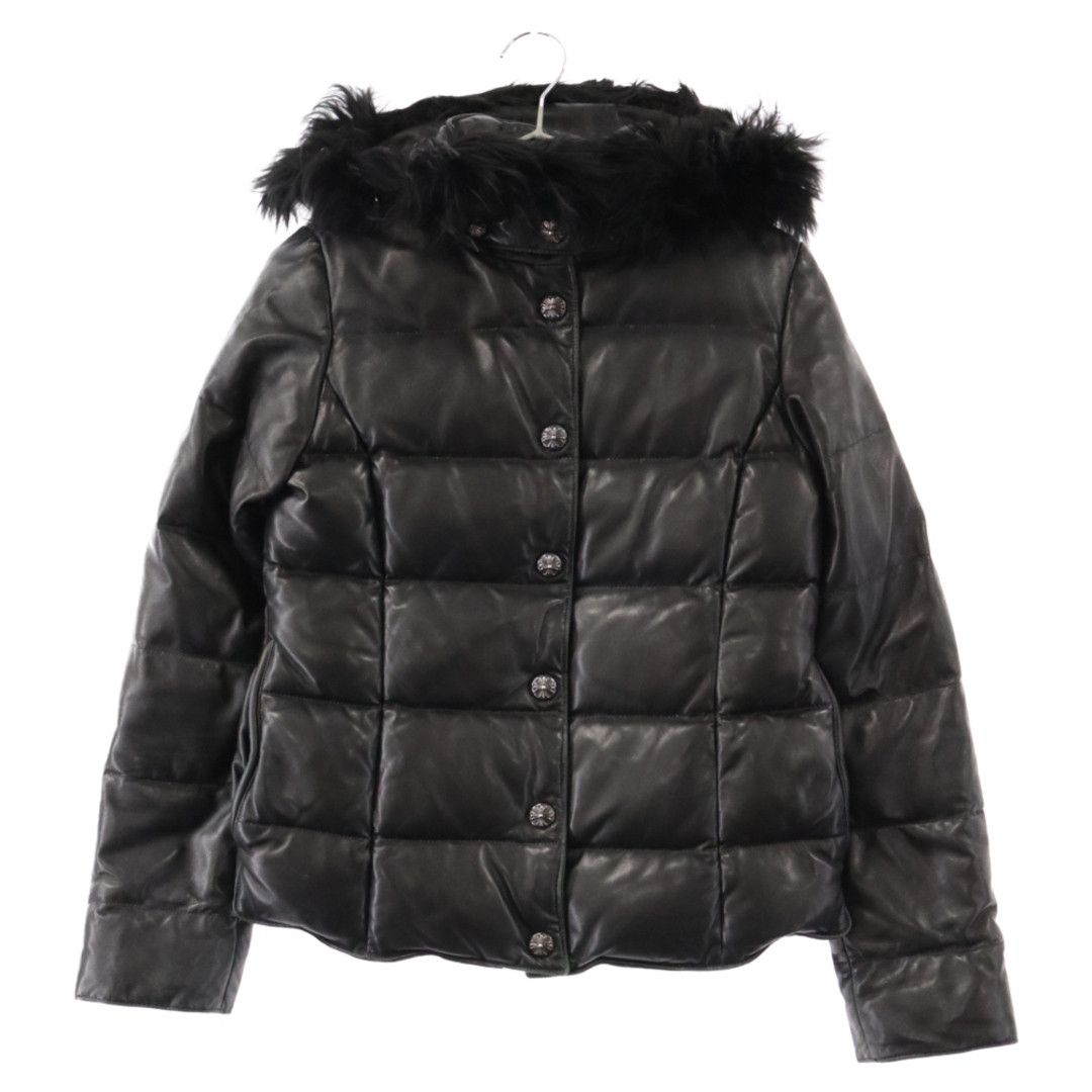 Chrome Hearts Fur Hood Leather Down Jacket