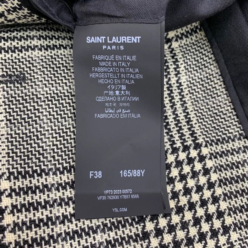 Saint Laurent Paris Saint Laurent Paris size 38 Grey Plaid Wool Lapel Double-b Size S / US 4 / IT 40 - 6 Thumbnail
