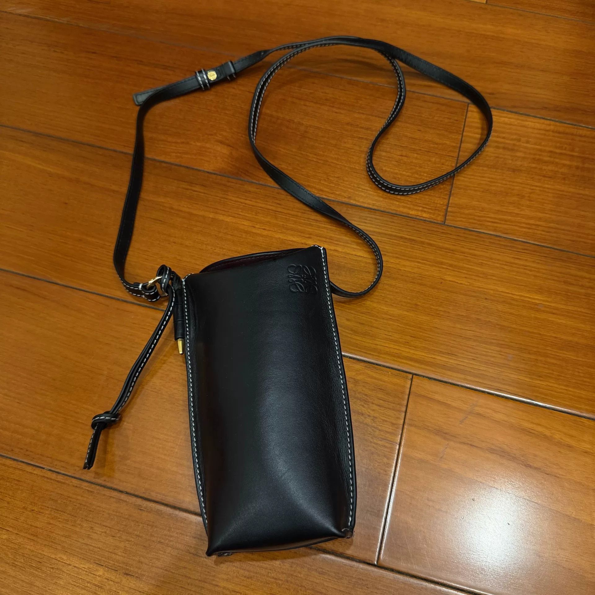 Loewe LOEWE Gate Pocket Black Leather Crossbody Bag Size ONE SIZE - 1 Thumbnail