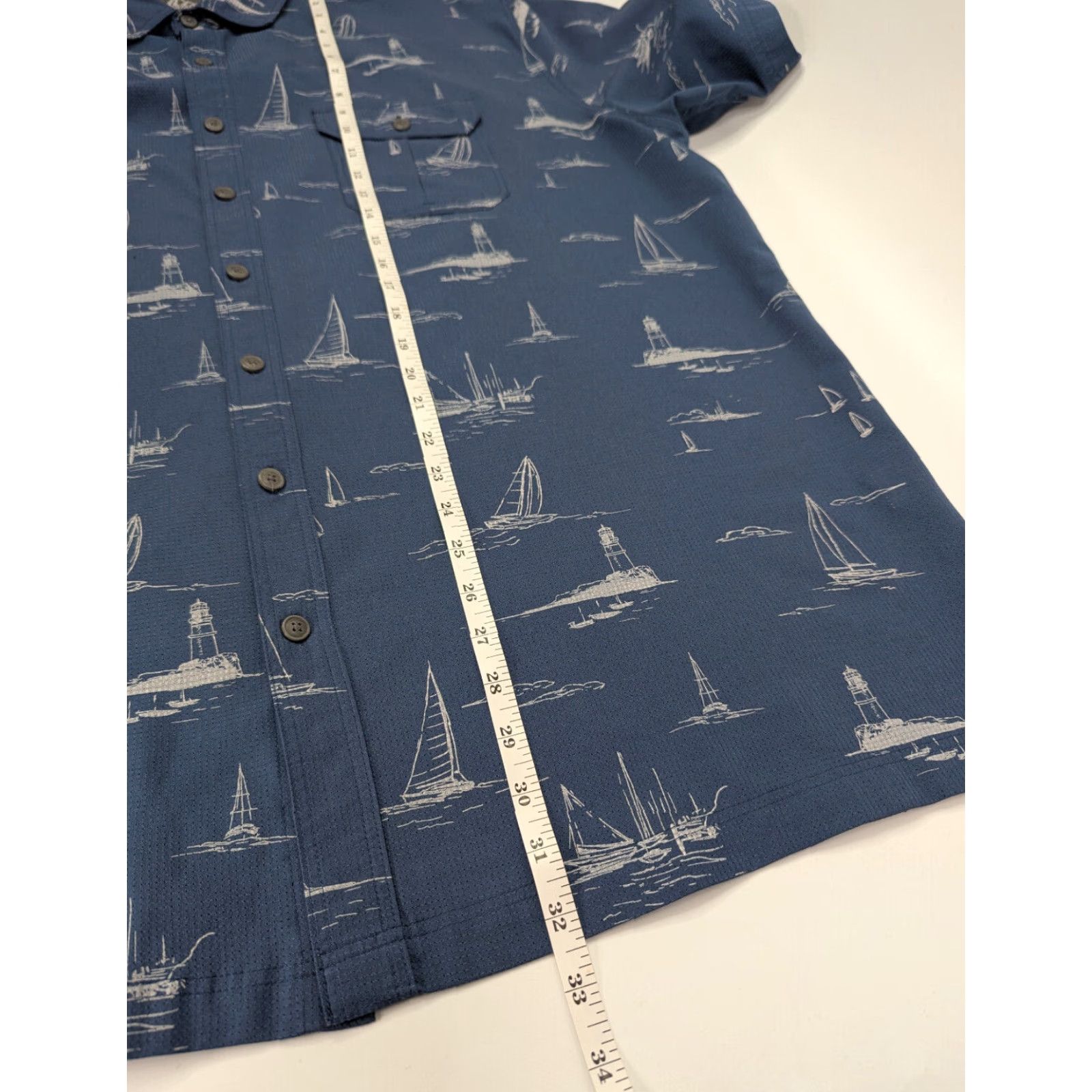 Croft & Barrow Croft & Barrow Shirt Mens Quick Dry Short Sleeve Sailboat Lighthouse XXL Vented Size US XXL / EU 58 / 5 - 4 Thumbnail