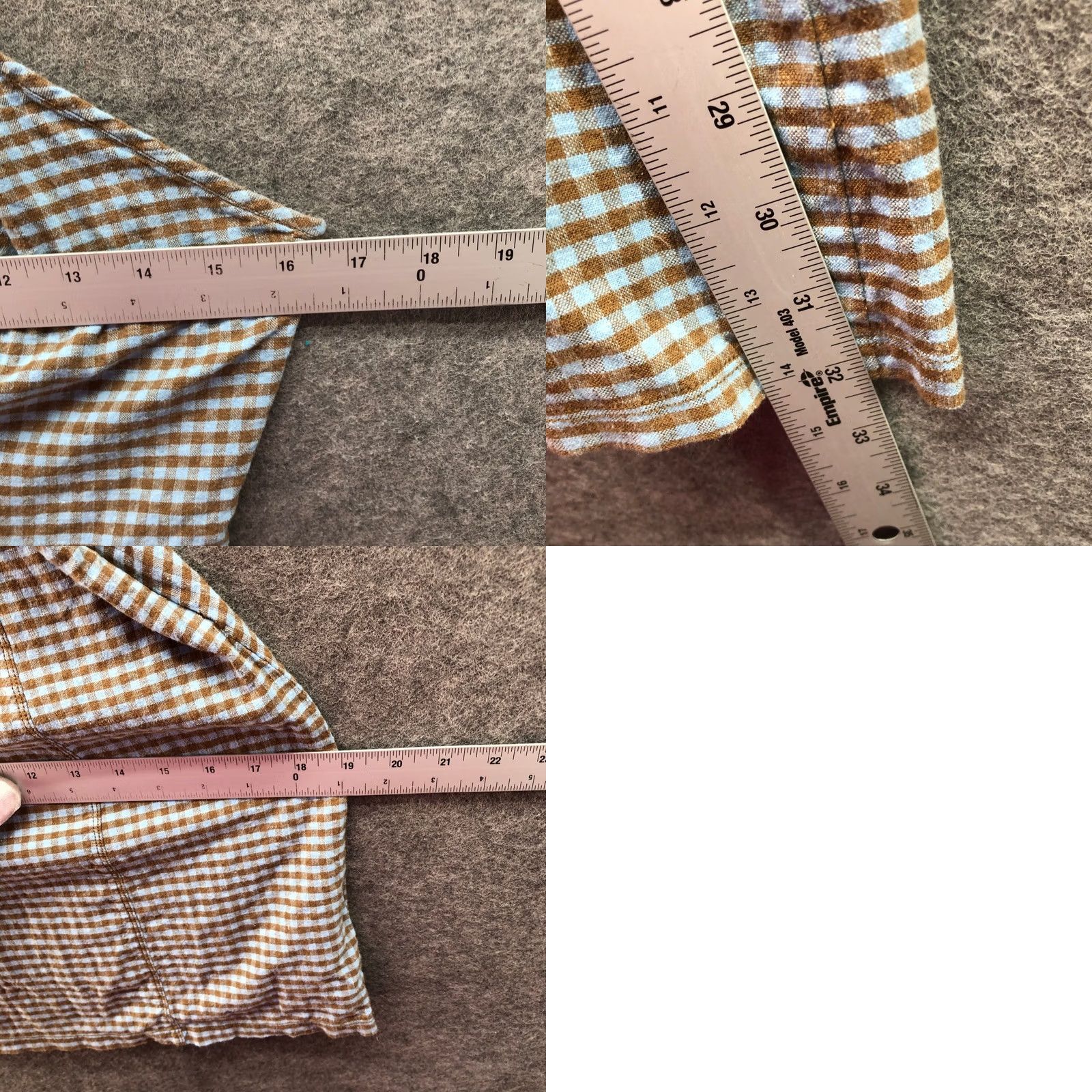Urban Outfitters VINTAGE? No. Urban Outfitters BDG Gingham Halter Mini Dress Womens M Linen Blend Blue Brown Size M / US 6-8 / IT 42-44 - 8 Thumbnail