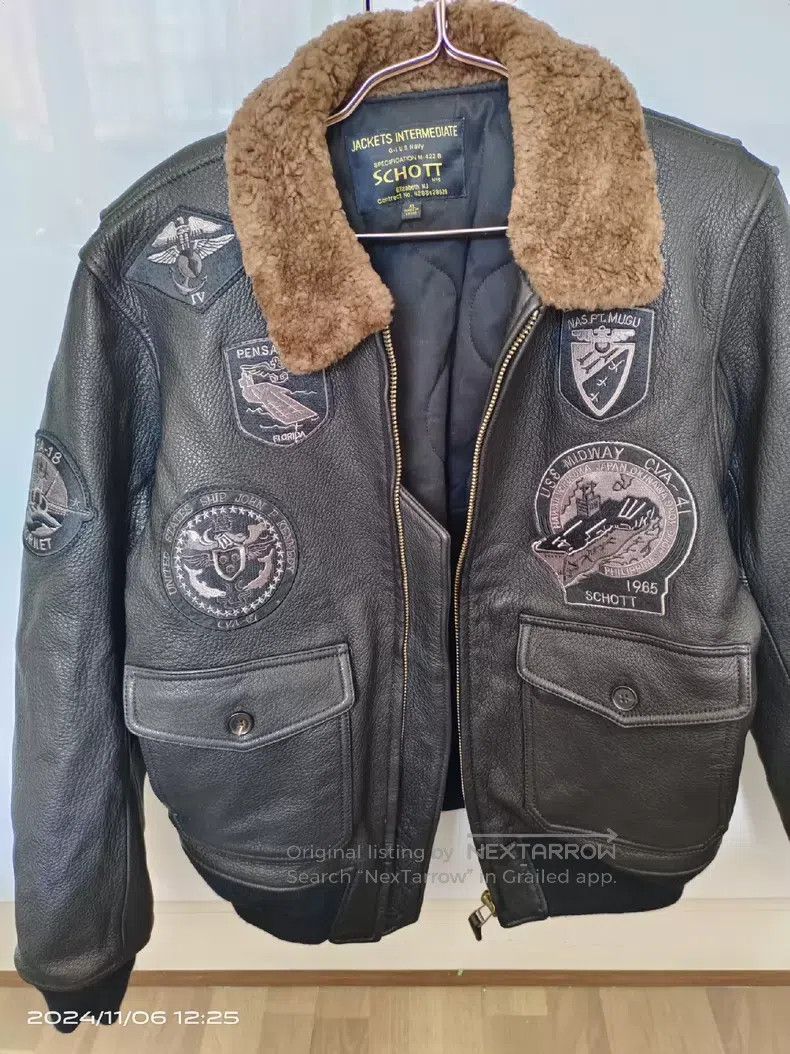Schott Schott Genuine leather jacket for men embroidered leather Size US XL / EU 56 / 4 - 8 Thumbnail