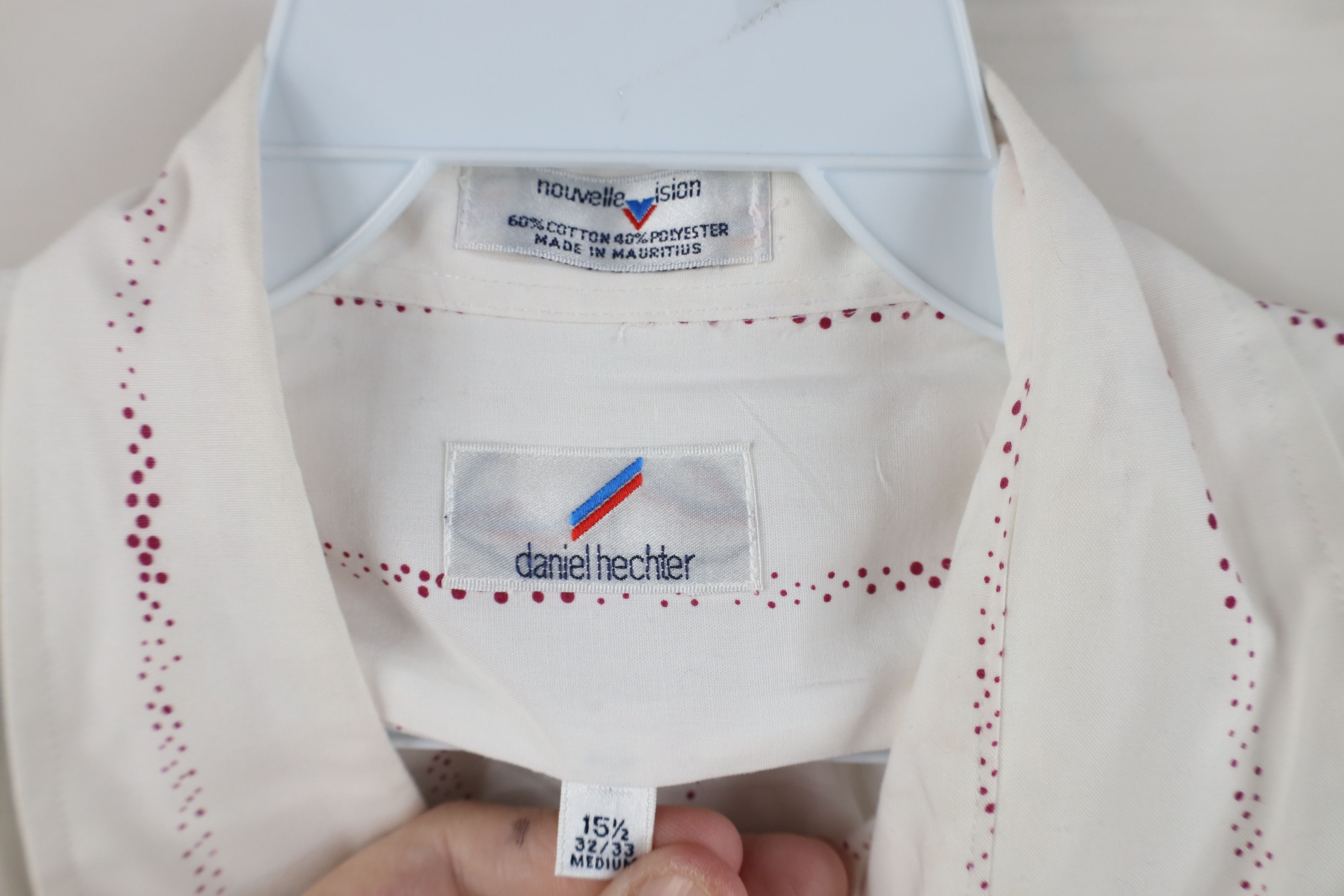 Vintage Vintage 90s Streetwear Polka Dot Sheer Collared Button Shirt Size US M / EU 48-50 / 2 - 7 Thumbnail
