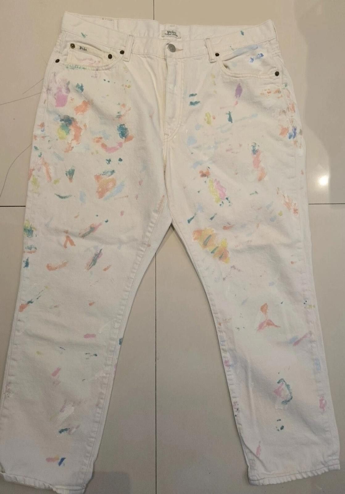 Polo Ralph Lauren Polo Ralph Lauren Avery Paint Splatter White Artist Jeans Size US 32 / EU 48 - 1 Thumbnail