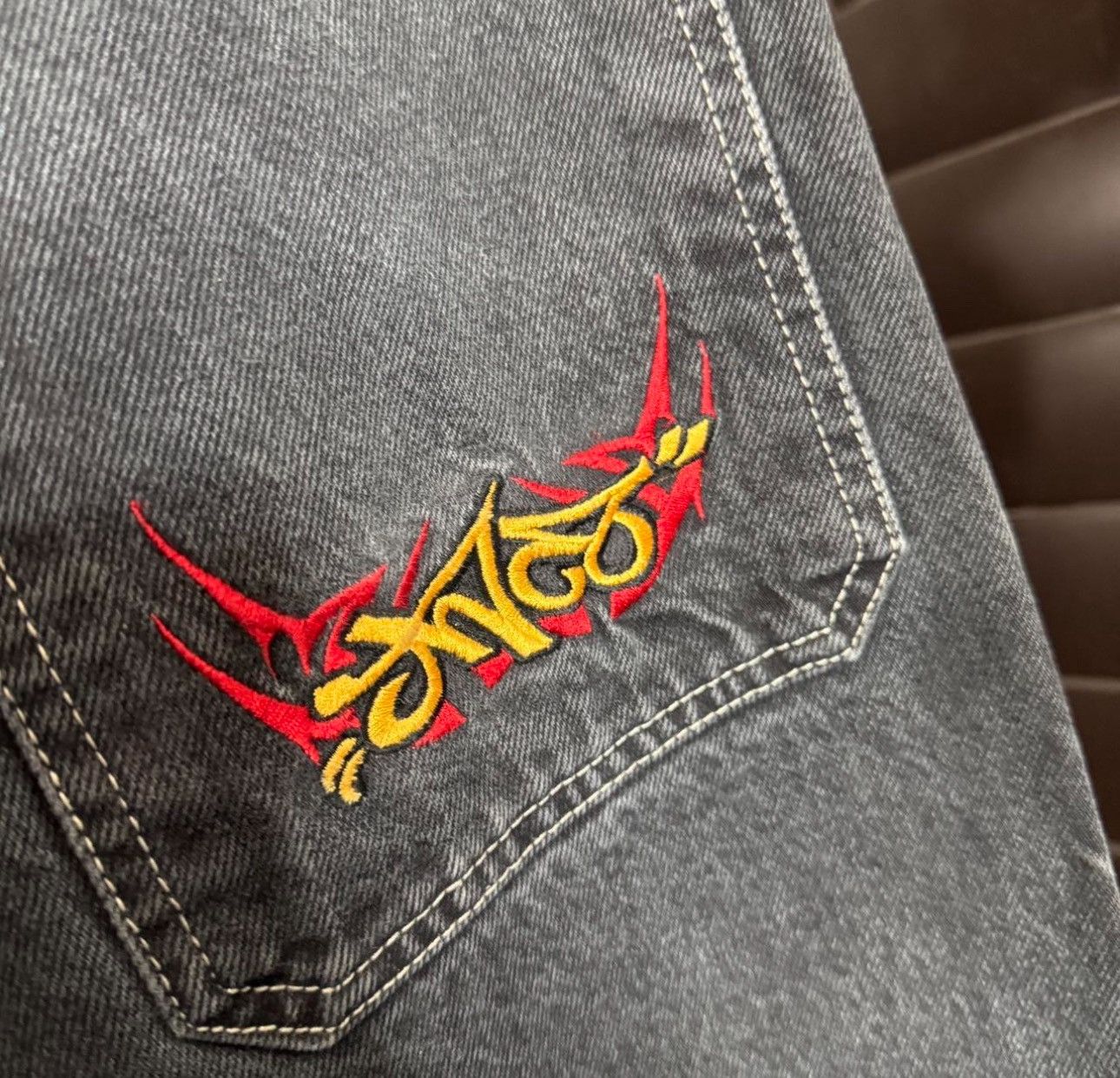 JNCO Vintage JNCO faded Jeans Tribals Red youth Black Denim Size 40" / US 18 - 1 Thumbnail