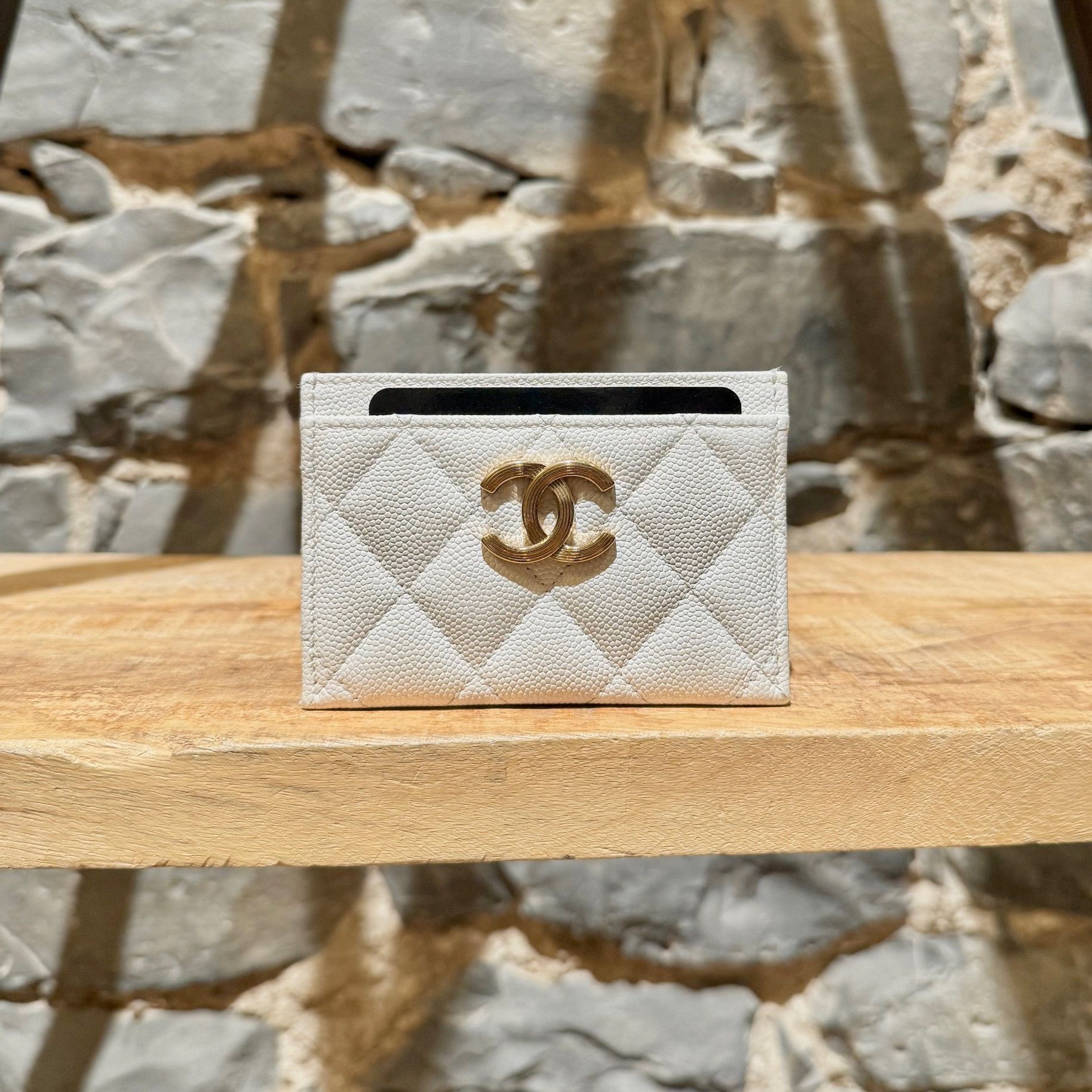 Chanel Chanel 23C White Caviar CC Card Case Size ONE SIZE - 2 Thumbnail