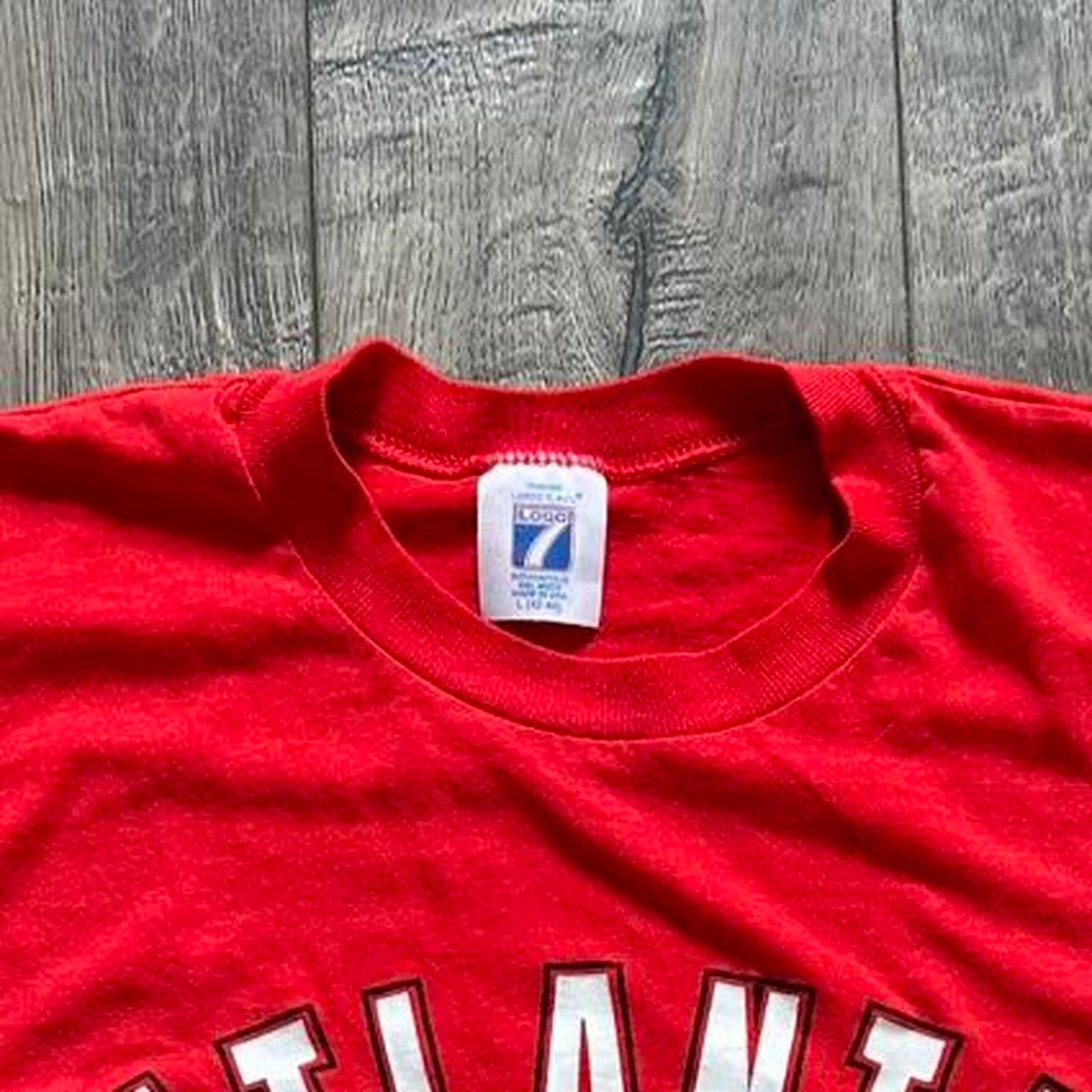 Logo 7 × NBA × Vintage Vintage 80s Logo 7 NBA Atlanta Hawks Basketball Tee Shirt Size US L / EU 52-54 / 3 - 8 Thumbnail