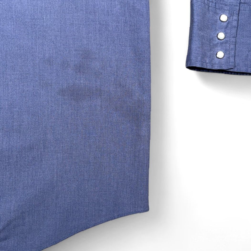 Vintage VINTAGE Plains Western Shirt Adult LARGE Blue Pearl Snap Cowboy 90s Shirt Mens Size US L / EU 52-54 / 3 - 6 Thumbnail
