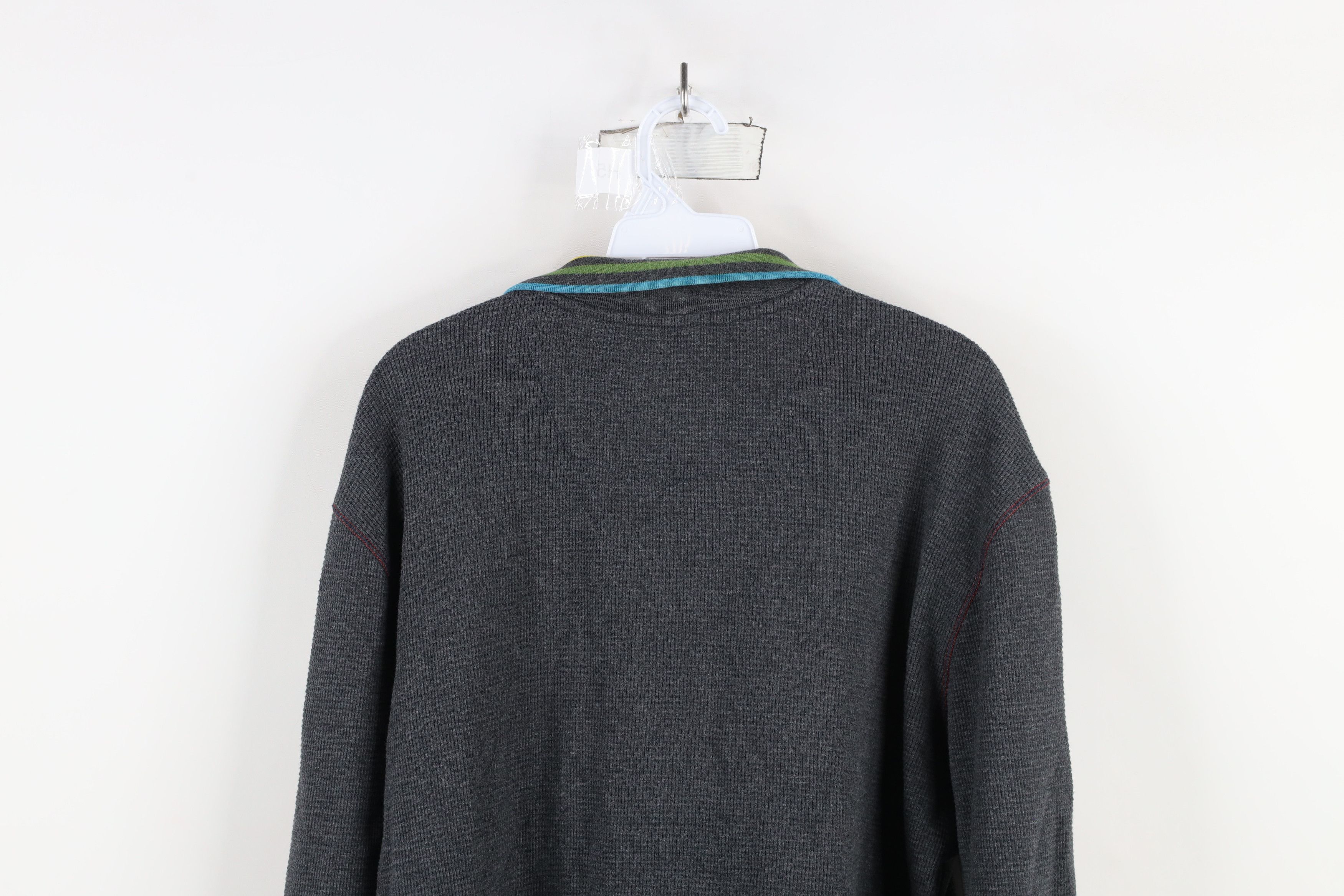 Robert Graham × Vintage Robert Graham Thermal Waffle Knit Half Zip Pullover Sweater Size US L / EU 52-54 / 3 - 15 Thumbnail