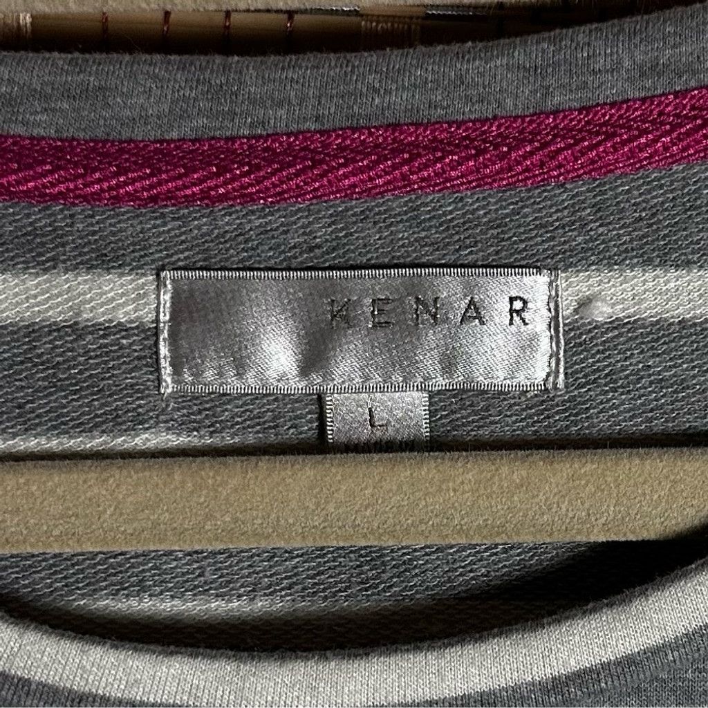 Kendrick Lamar Kenar Gray and White Striped "Sweatshirt" Dress Size L / US 10 / IT 46 - 4 Thumbnail