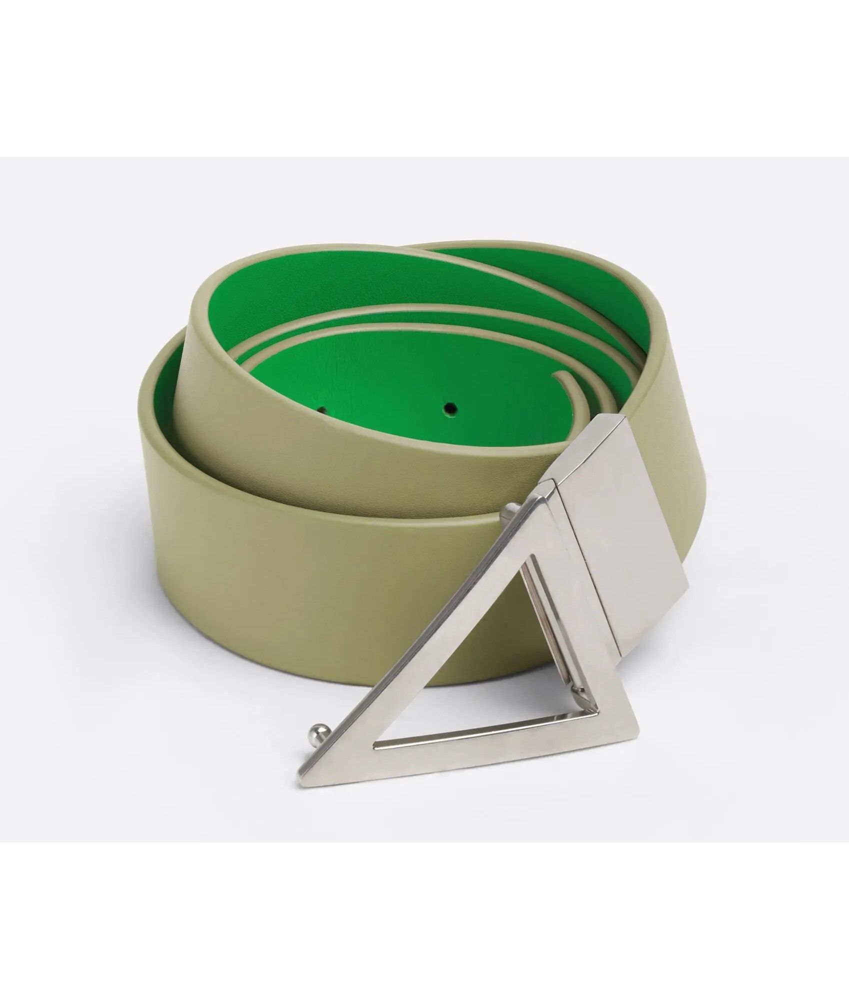 Bottega Veneta BOTTEGA VENETA green leather belt 90 for 33 to 35 inch waist Size 34 - 1 Thumbnail