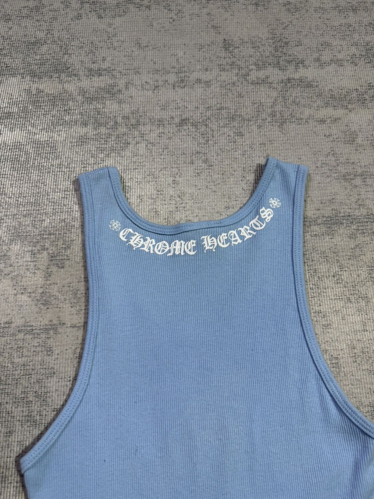 Chrome Hearts Y2K Hairy Cross Baby Blue Tanktop Size L / US 10 / IT 46 - 7 Thumbnail