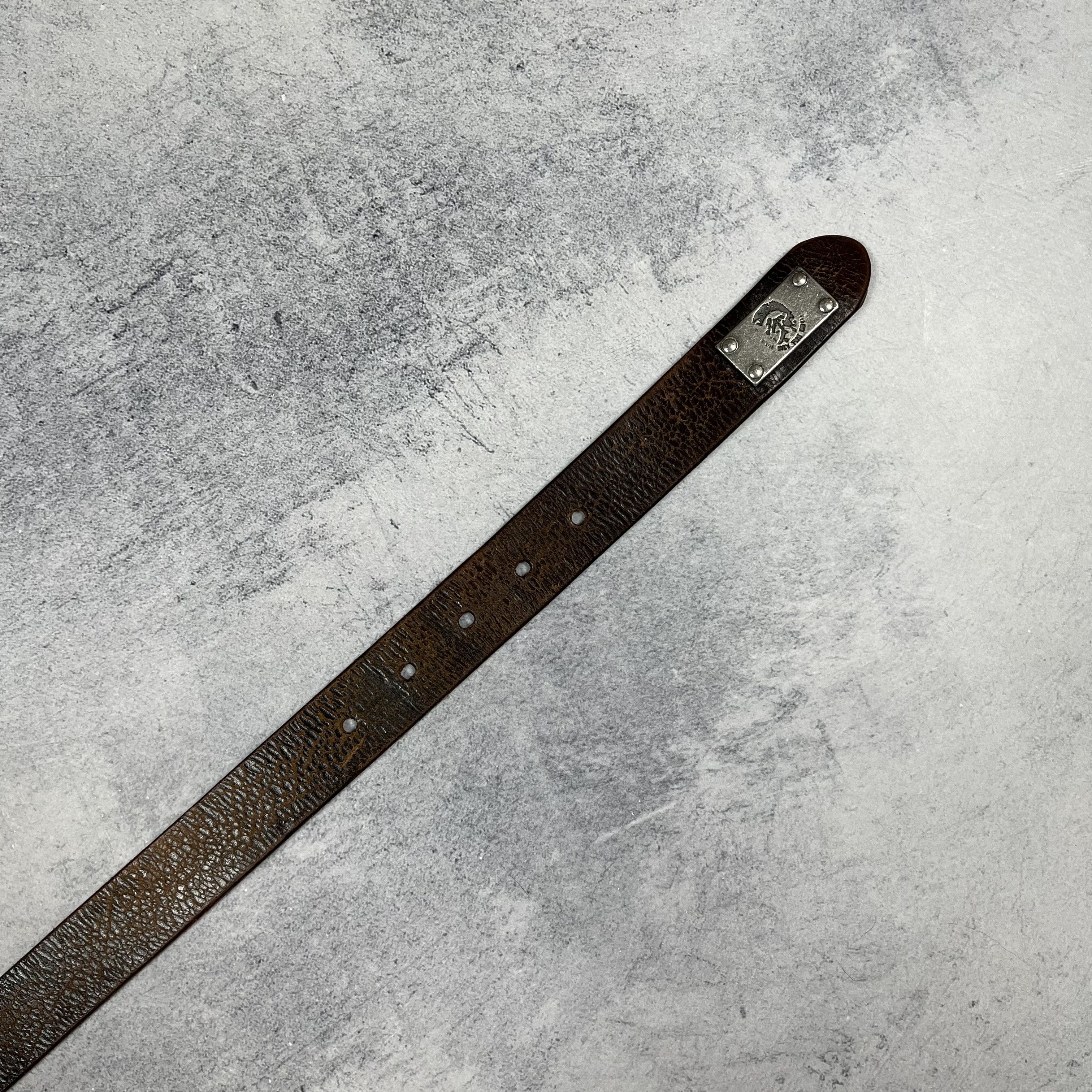 Diesel Vintage Diesel Cow Leather Y2K Brown Belt 00’s Size ONE SIZE - 20 Thumbnail