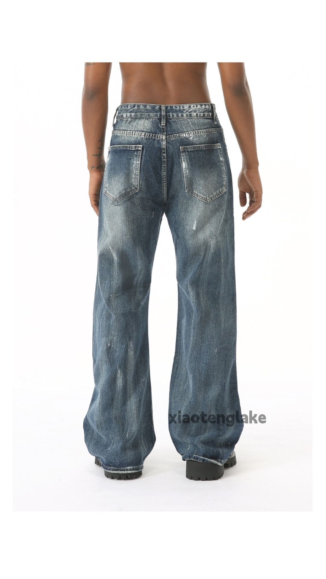 Jean × Vintage washed faded punk grunge bootcut hiphop paint jeans Size US 30 / EU 46 - 8 Thumbnail