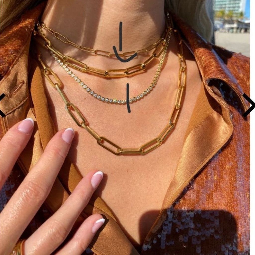 The Unbranded Brand NOA Jewelry 16” Gold Plated Paperclip Necklace Size ONE SIZE - 1 Thumbnail
