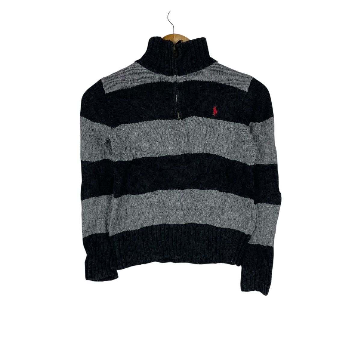 Vintage Vintage Polo Ralph Lauren Half Zip Stripe Sweatshirt Size S / US 4 / IT 40 - 1 Thumbnail