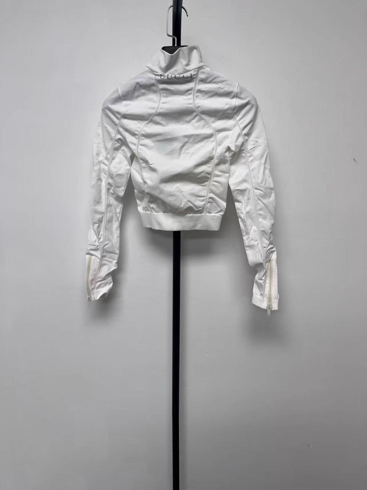 Gucci GUCCI White Logo Zip Long Sleeve Jacket S Size S / US 4 / IT 40 - 2 Thumbnail