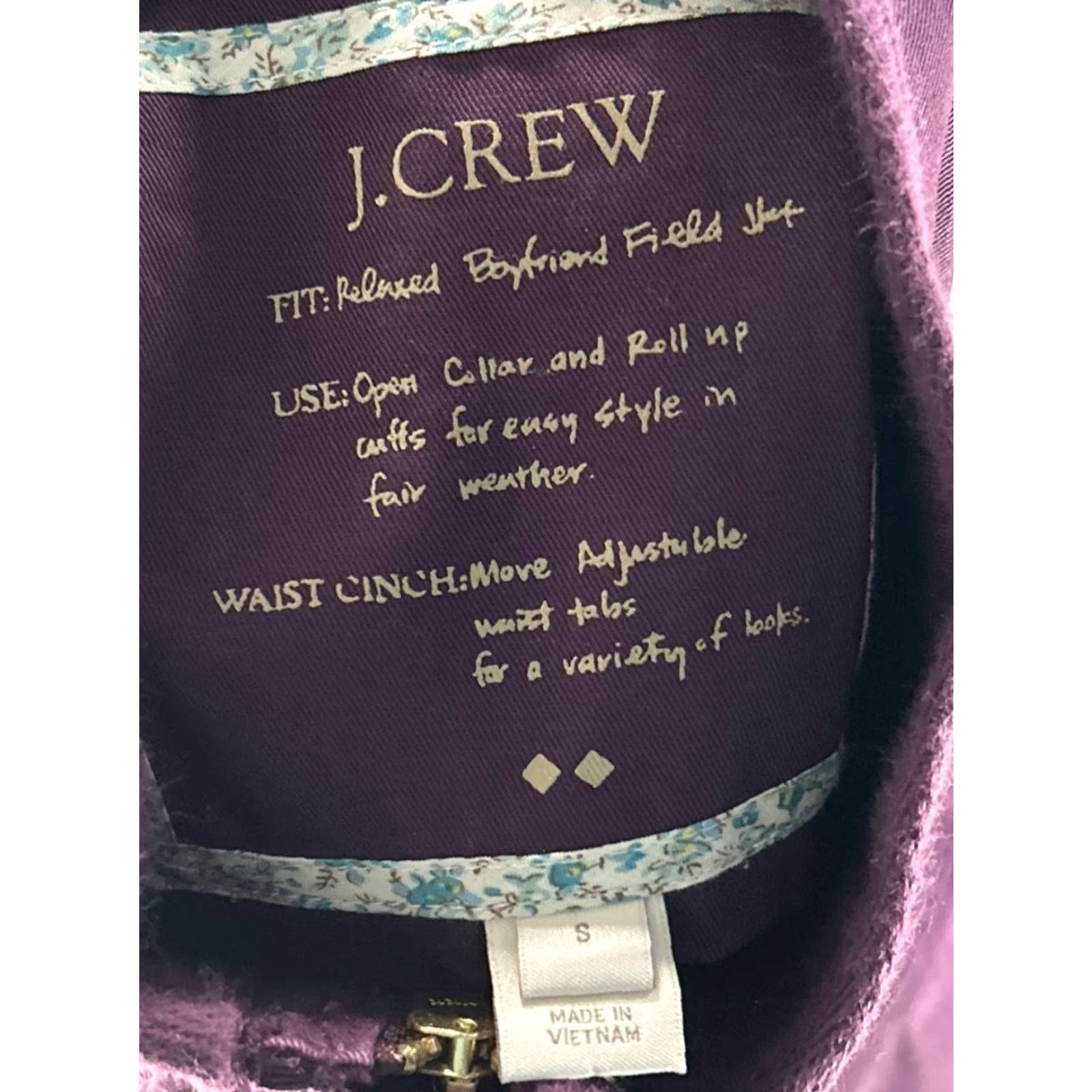 J.Crew J.CREW Jacket Womens Small Purple Cotton Canvas Shirt? Size S / US 4 / IT 40 - 3 Thumbnail
