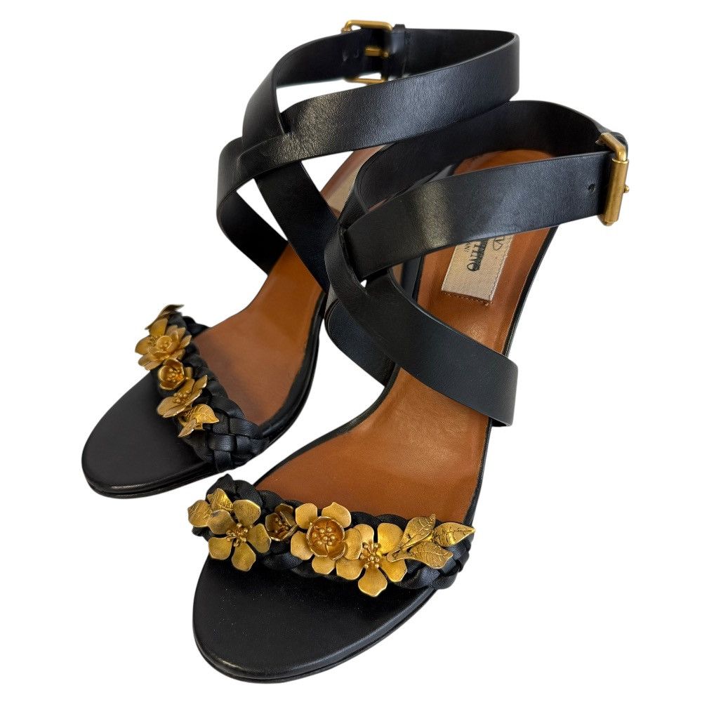 Valentino Valentino Valentino Garavani Leather Flower Motif Sandals Leather Shoes DUTY FREE for USA Size ONE SIZE - 1 Thumbnail