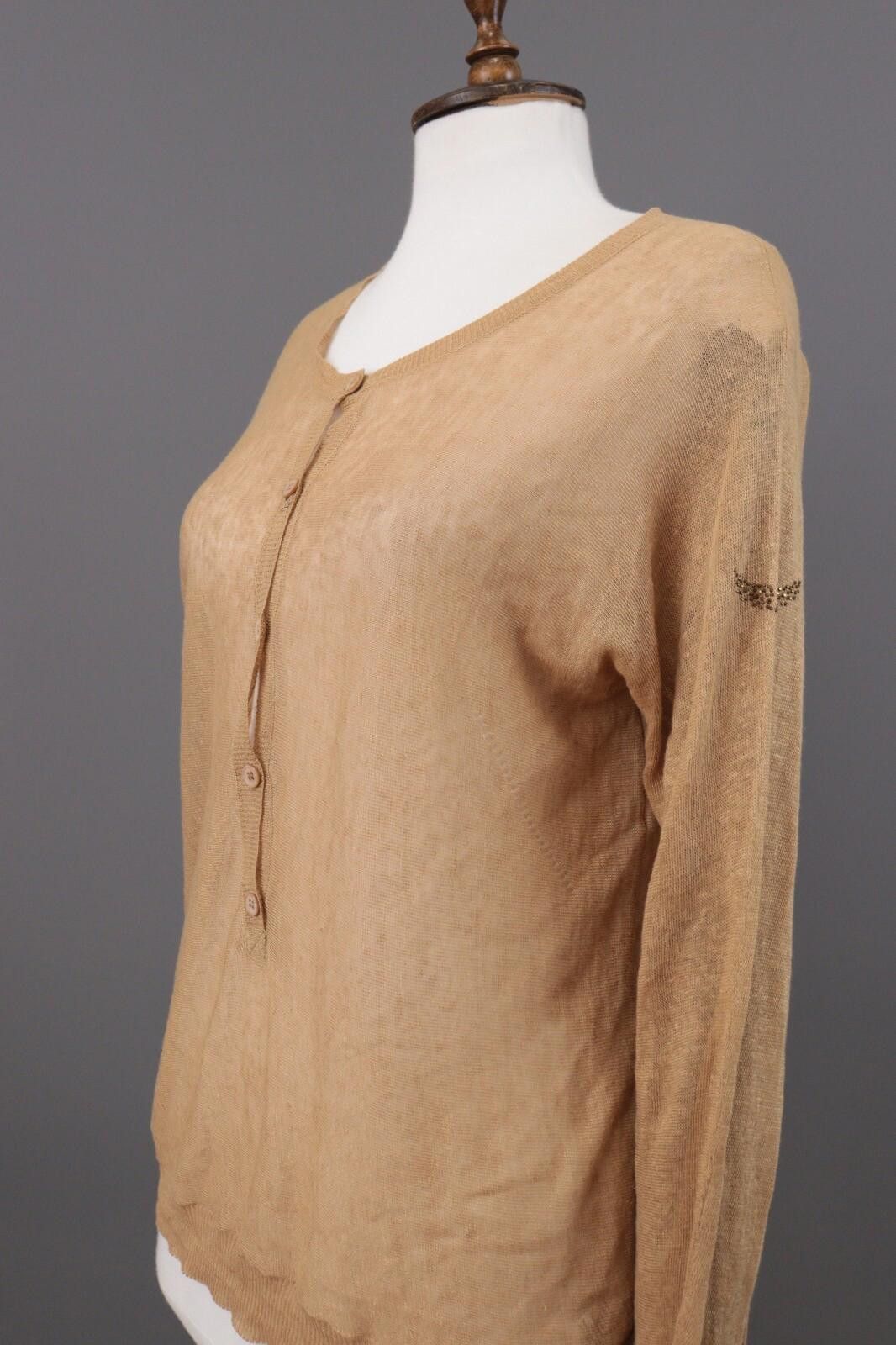 Zadig & Voltaire Zadig & Voltaire Beige Linen Henley Knit Sweater Size L Size L / US 10 / IT 46 - 7 Thumbnail