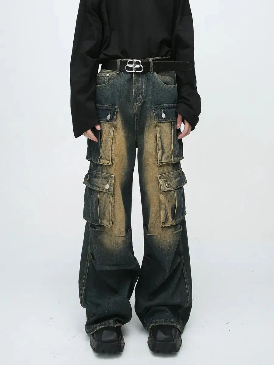 Japanese Brand Retro High Street Loose Wide Leg Jeans Size US 32 / EU 48 - 5 Thumbnail