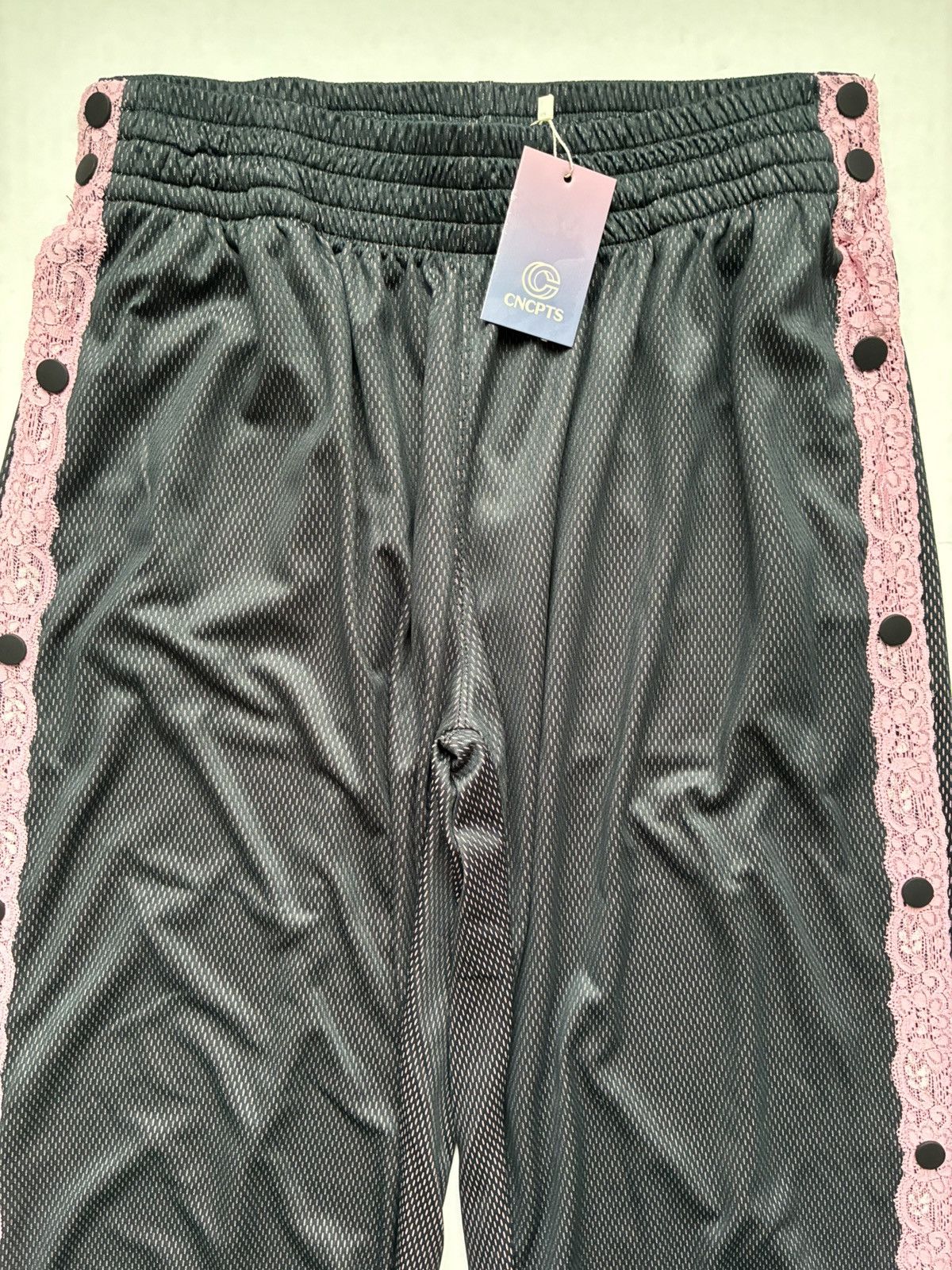 CNCPTS CNCPTS Track Pants Black w Pink Lace Strip Flare Unisex XS Size 28" / US 6 / IT 42 - 11 Thumbnail