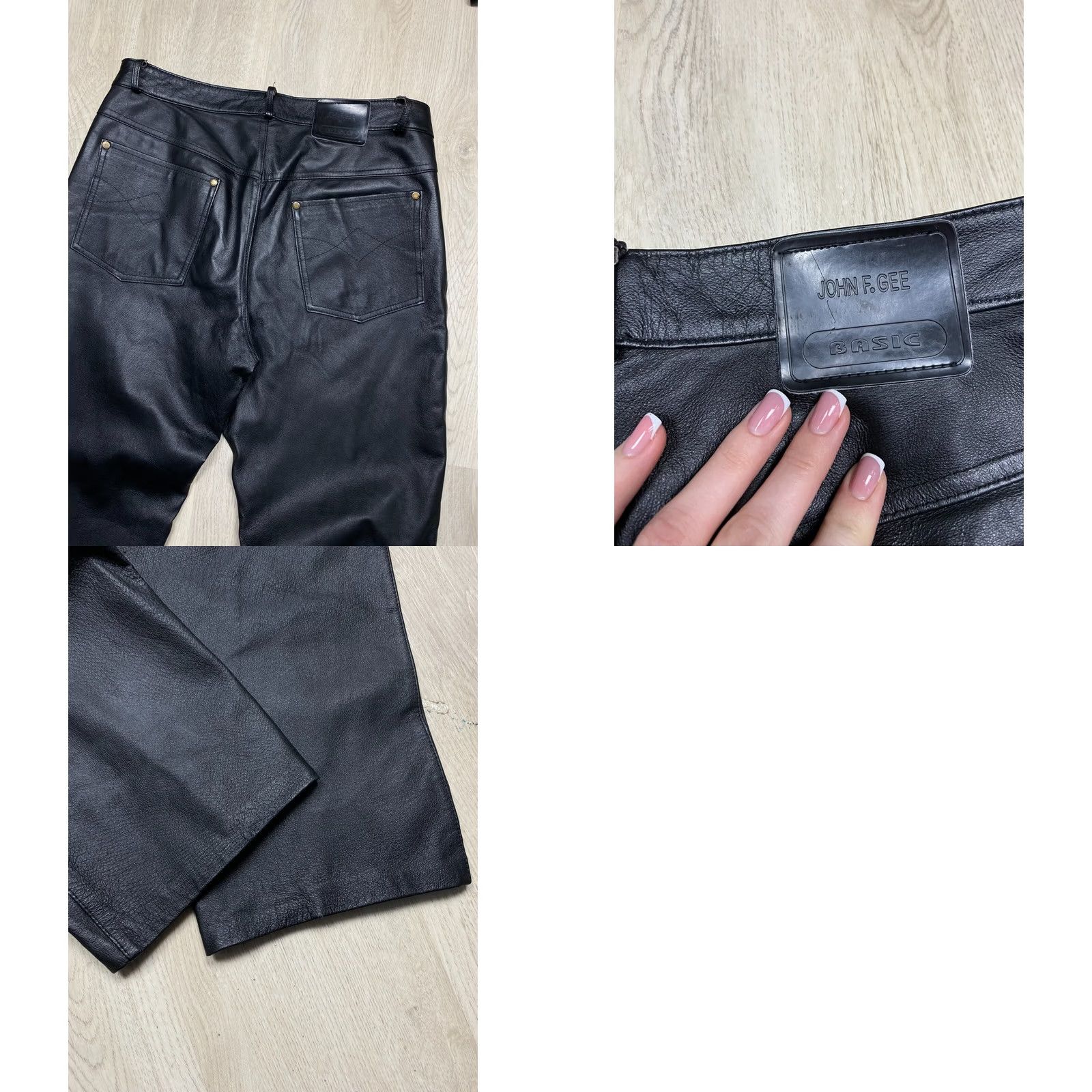 Vintage VINTAGE Leather Pants Mens Pants Biker Motorcycle Size 48 M Black Leather 32in Waist 32in Inseam 20cm Leg Opening 42cm Waist Band 105cm Outseam 78cm Size US 31 - 8 Thumbnail