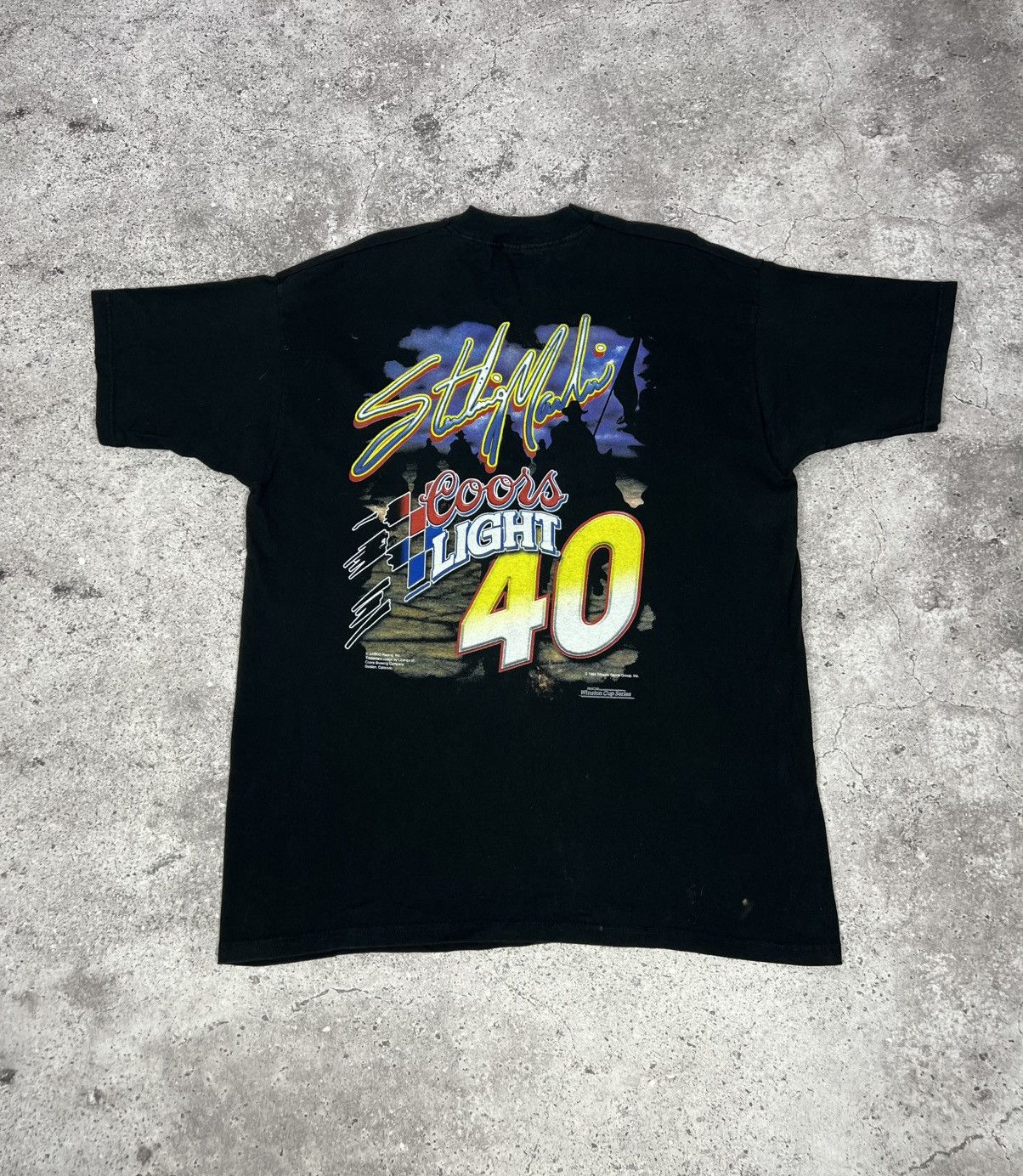 Fruit Of The Loom Vintage 1998 NASCAR Sterling Marlin T-shirt 90s Tee Size US XL / EU 56 / 4 - 16 Thumbnail