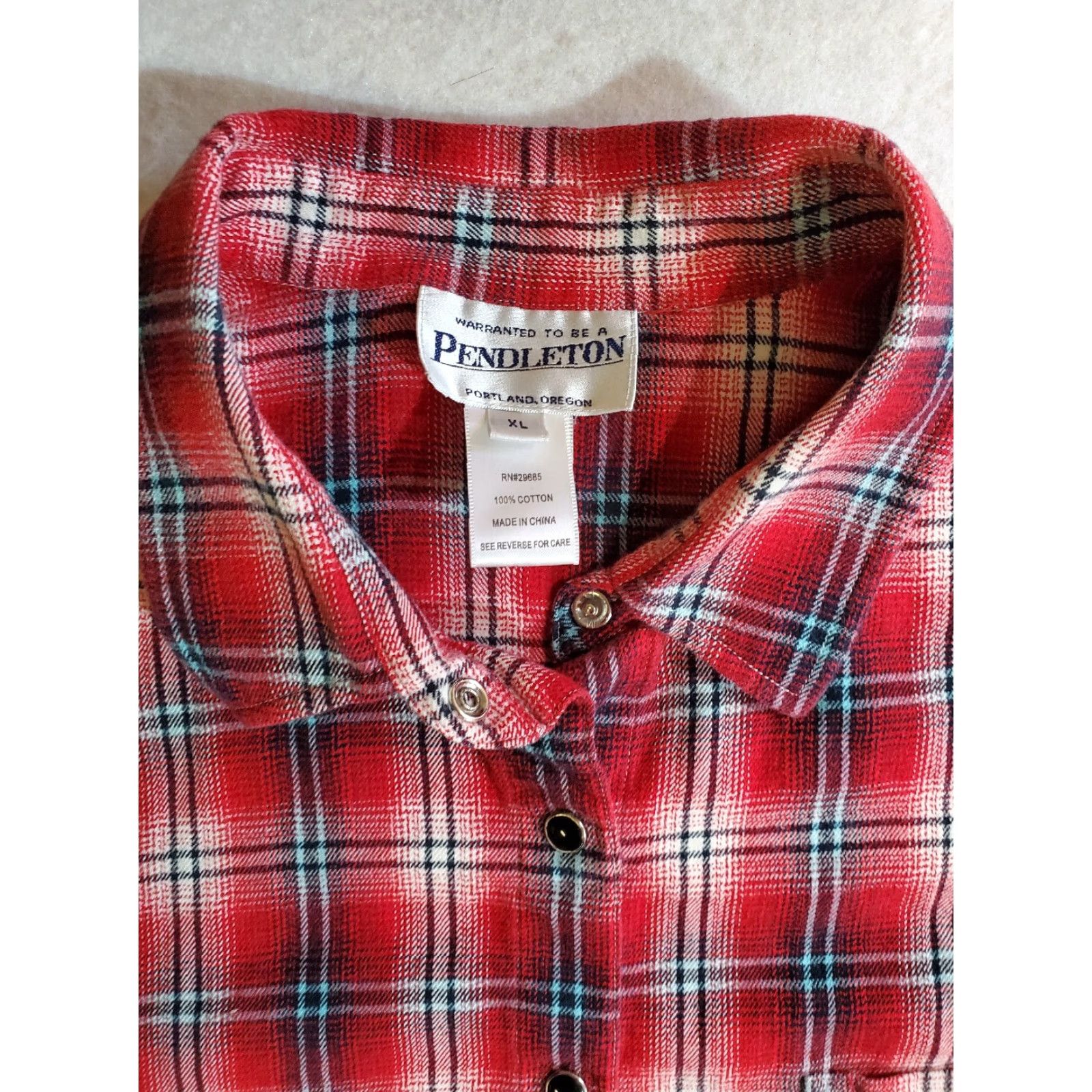 Pendleton VINTAGE Pendleton Shirt Plaid Button-Up Pearl Snap Women's XL Red Size XL / US 12-14 / IT 48-50 - 3 Thumbnail