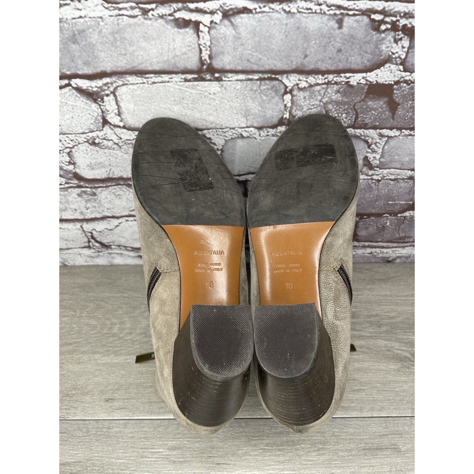 Aquatalia Aquatalia Taupe Suede Leather Side Zip Heel Ankle Booties Wo Size US 10 / IT 40 - 8 Thumbnail