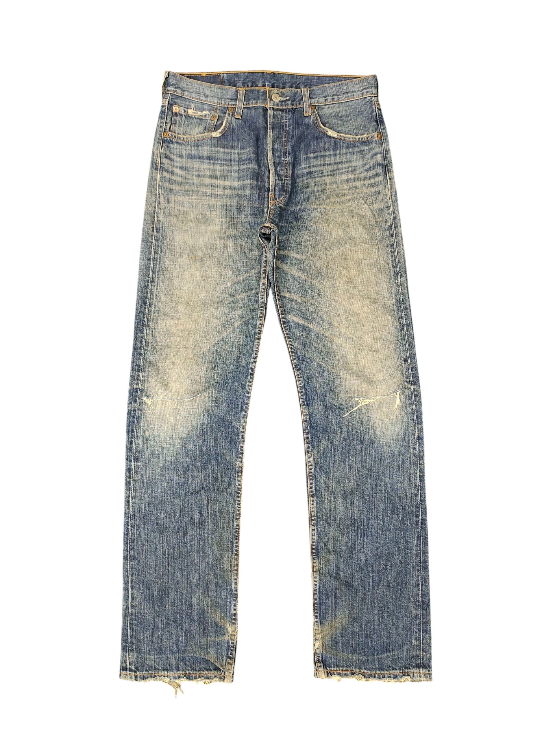 Levi's Vintage Levis 501 Clawmark Distress Faded Denim Jeans Size US 32 / EU 48 - 1 Thumbnail