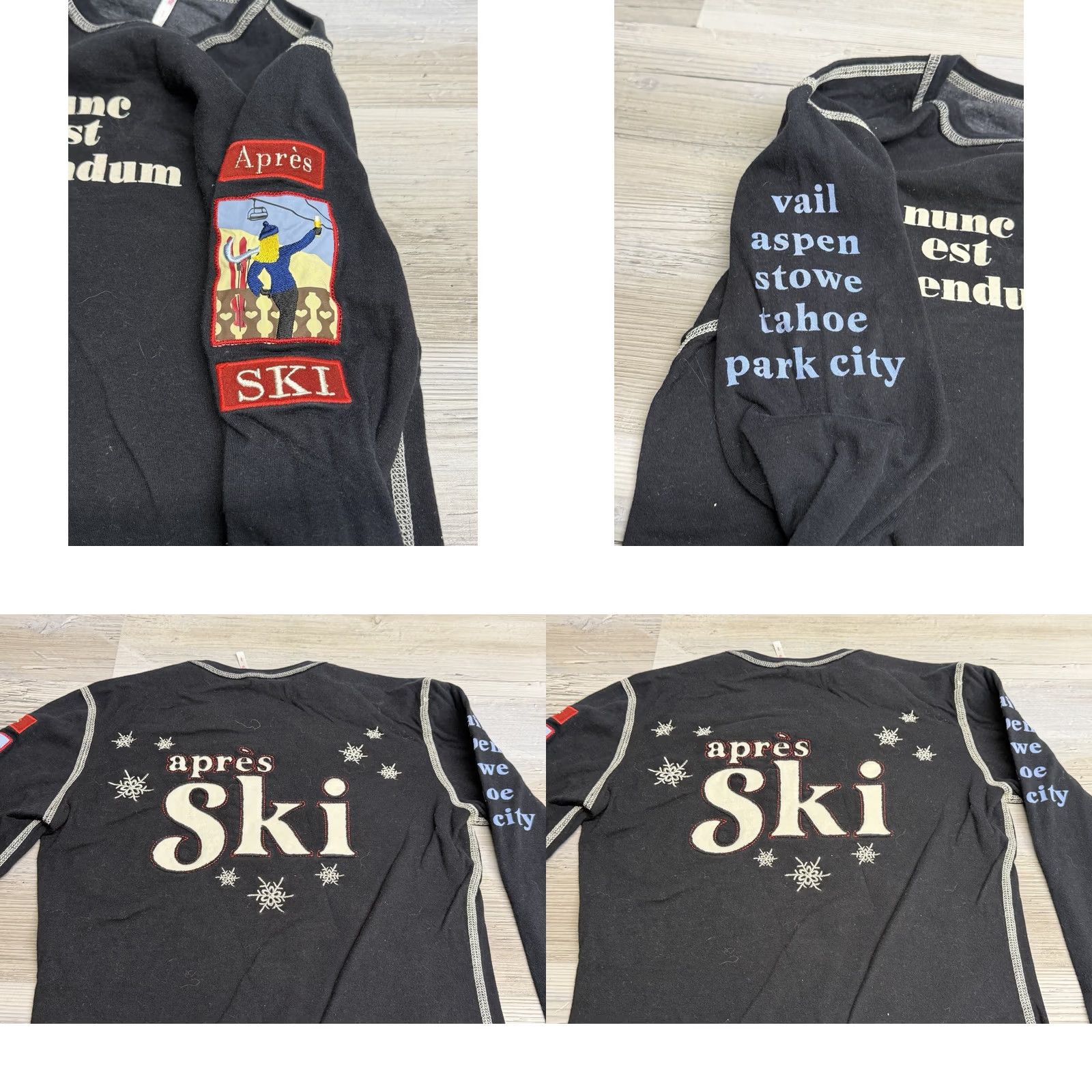 Vintage Alp-n-Rock Women's Embroidered Long Sleeve Shirt Apres Ski Patch Black Size S Express Mens Womens Girls Size S / US 4 / IT 40 - 8 Thumbnail
