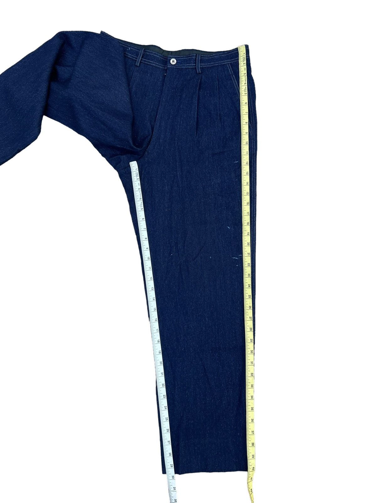 Celine Vintage 90s Celine Paris Distressed Wool Silk Trouser Pant Size US 32 / EU 48 - 4 Thumbnail
