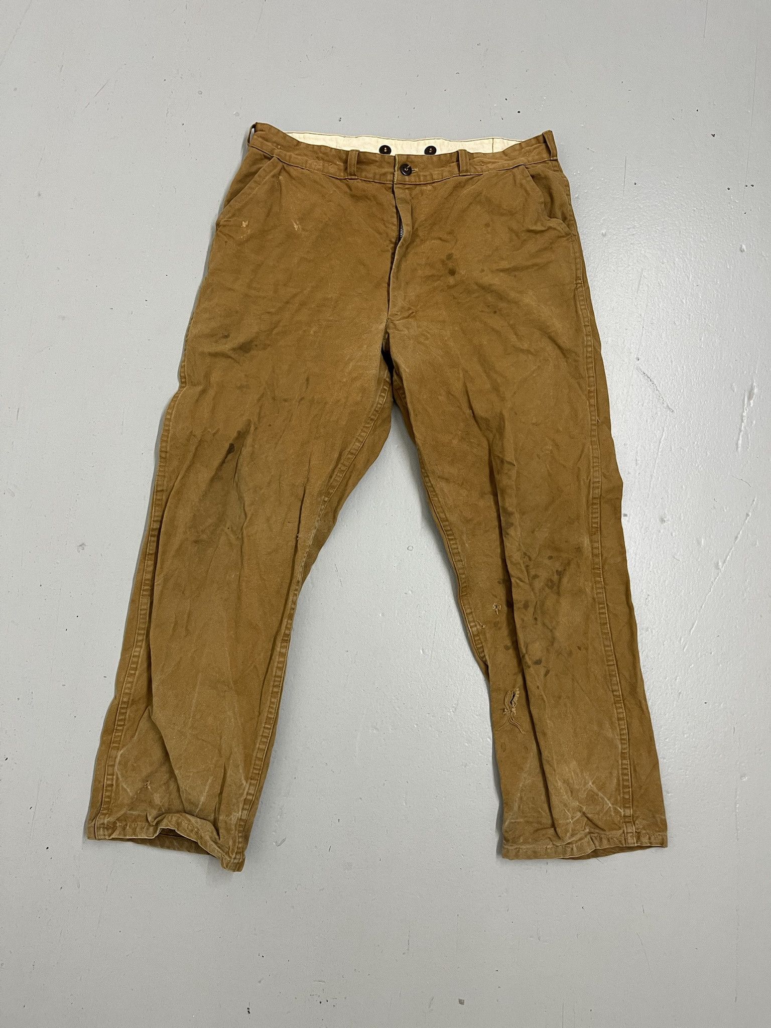 Vintage Vinage 70s SafTBak Distressed Canvas Hunting Pants Size 35 Size US 35 - 1 Thumbnail