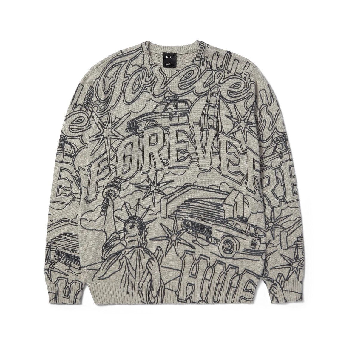 Huf 4ever Crewneck Sweater Size US M / EU 48-50 / 2 - 1 Thumbnail