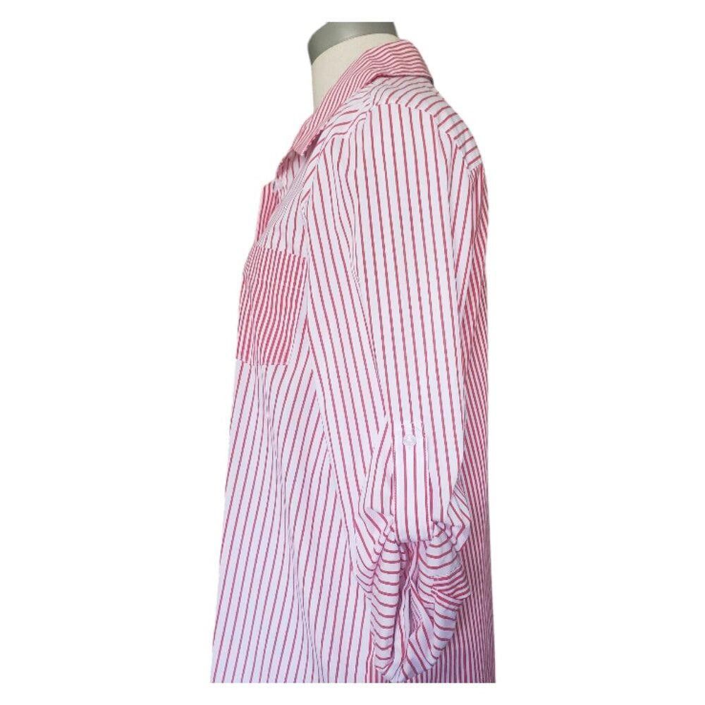 Calvin Klein CT743 Calvin Klein Men's Red & White Slim Fit Shirt 16.5 Size 38R - 3 Thumbnail