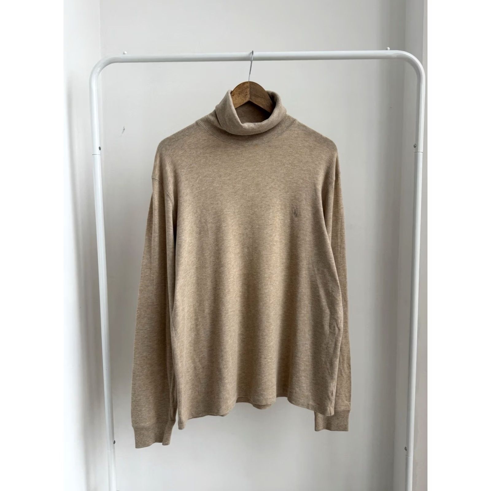 Polo Ralph Lauren VINTAGE Polo Ralph Lauren Mens Turtleneck Top Sweater Beige L Old Money Classic Preppy City USA 90s Stitch? Size US L / EU 52-54 / 3 - 5 Thumbnail