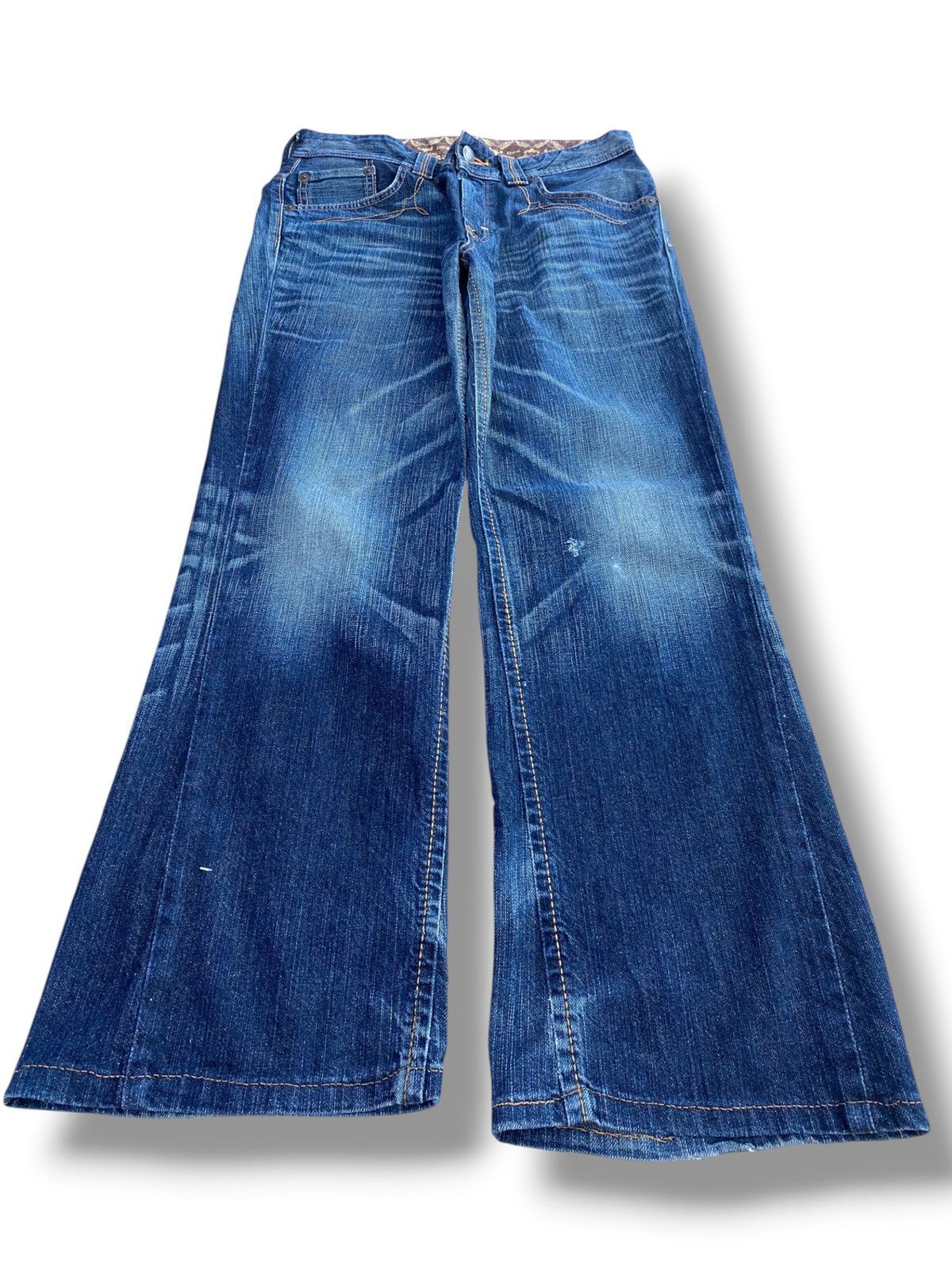 Edwin Vintage Edwin Whiskers Faded Style Bootcut Jeans Size US 30 / EU 46 - 1 Thumbnail