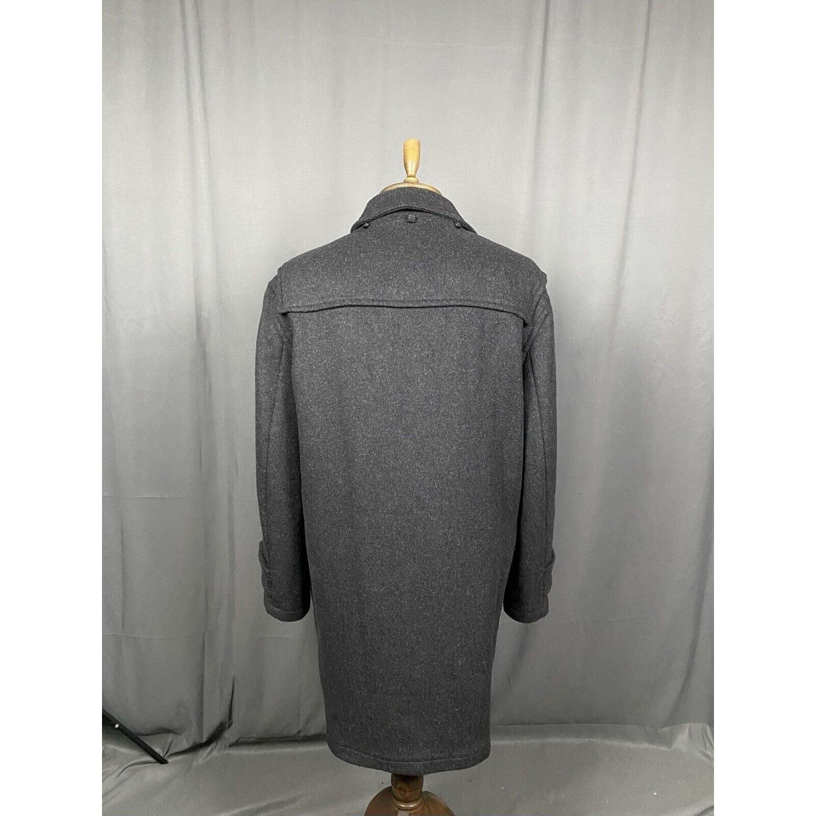 Barbour Barbour Men's Gray Wool Duffle Long Coat Size 48/56 Size US XL / EU 56 / 4 - 8 Thumbnail