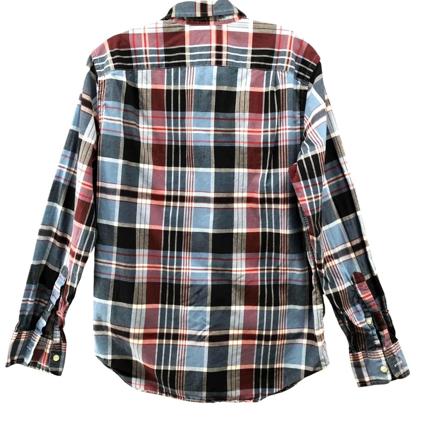 J.Crew VINTAGE J. Crew Summer Plaid Shirt Mens S Long Sleeve Blue Red Cotton Lightweight Size US S / EU 44-46 / 1 - 2 Thumbnail