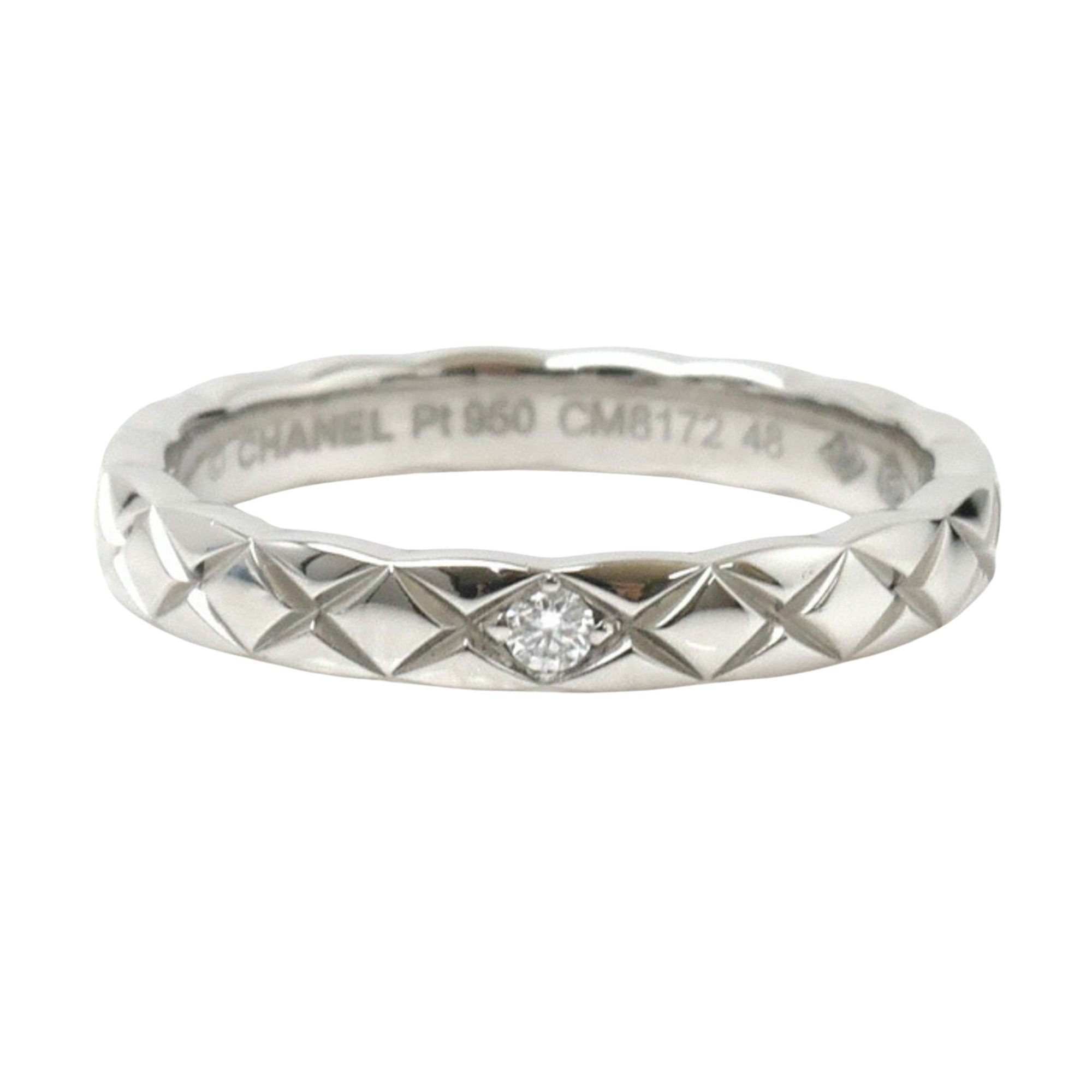 image of Chanel Matelassé Ring in Silver, Women's