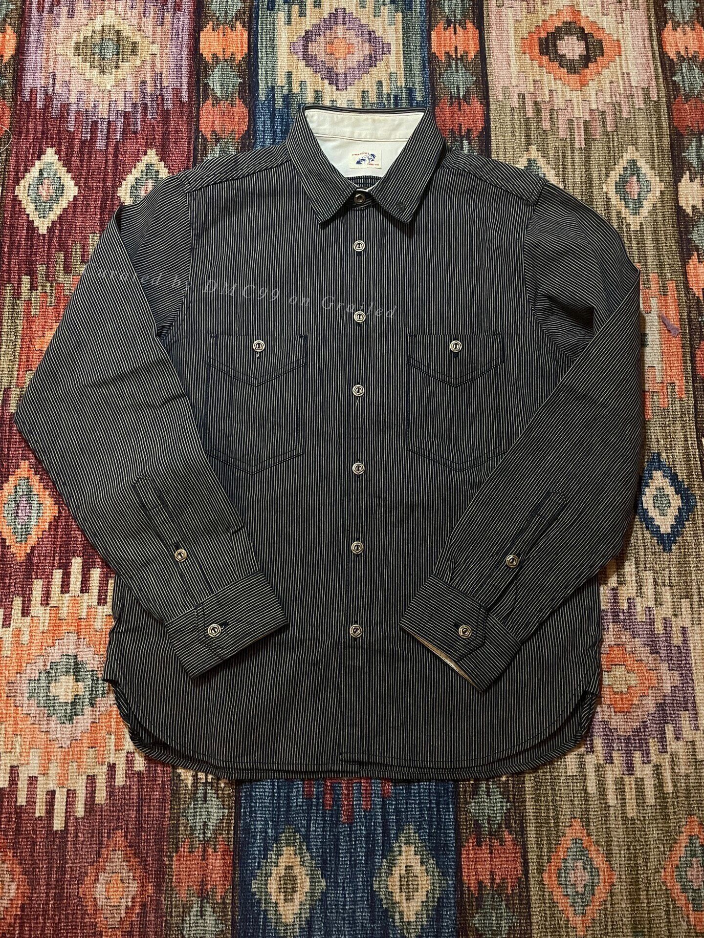 Tom Beckbe Storm Becker Japan Pepper Salt Stripe Work Shirt Size US M / EU 48-50 / 2 - 1 Thumbnail