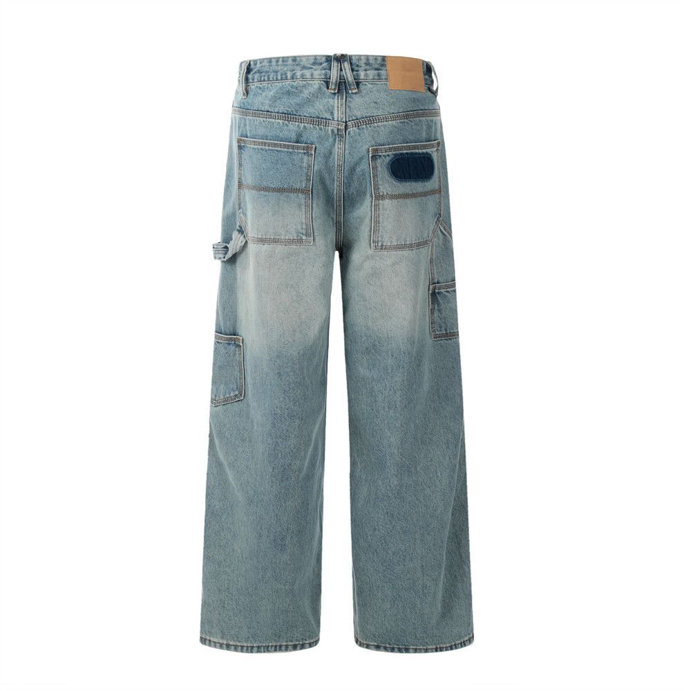 Japanese Brand × Jean Washed distressed color block men's retro casual jeans Size US 32 / EU 48 - 3 Thumbnail