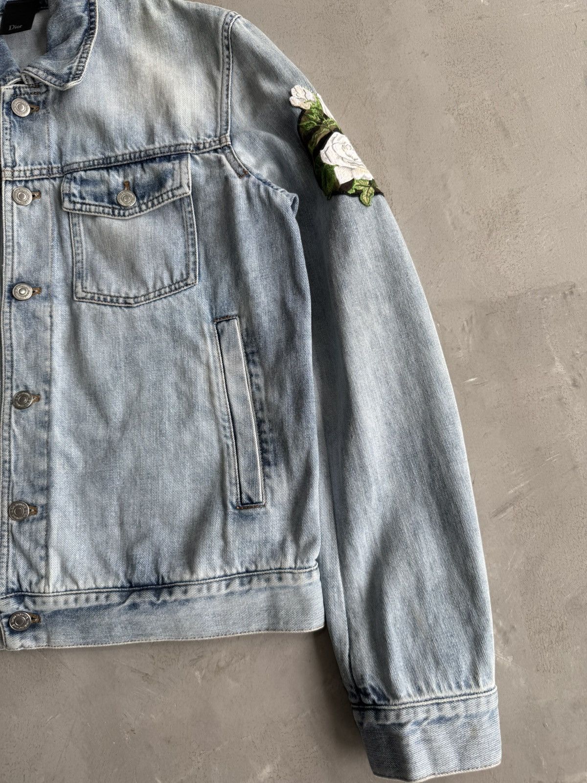 Dior Dior Homme 2016 Floral Patch Denim Jacket Size US S / EU 44-46 / 1 - 3 Thumbnail