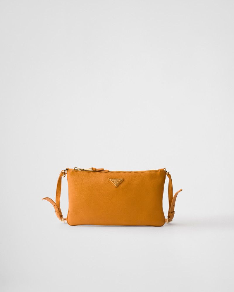 Prada o1B3y1r0526 Size: OS / Leather Pouch in Amber Size ONE SIZE - 1 Thumbnail