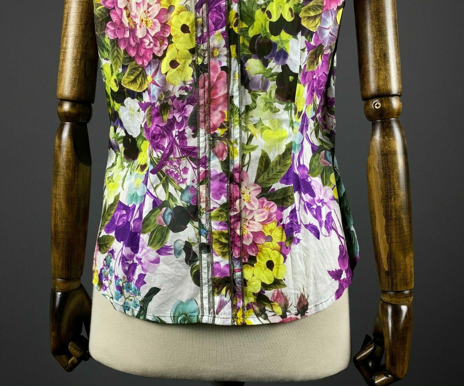 Designer Ladies Riani Floral Button Up Top Shirt Size F 42 / GB 14 Size M / US 6-8 / IT 42-44 - 8 Thumbnail
