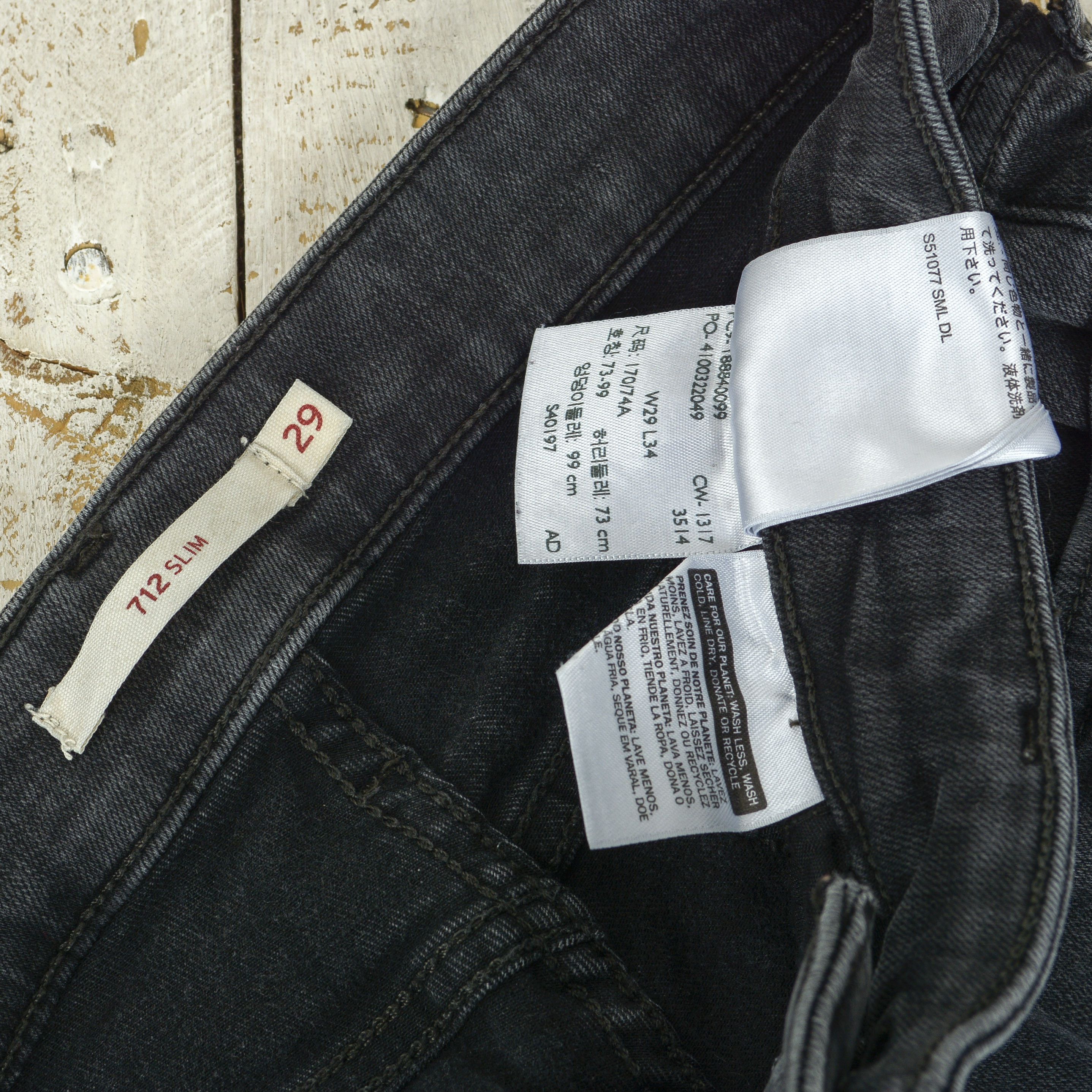 Levi's 712 Slim W29 L34 Denim Jeans Skinny Trousers Pants Tapered Size 29" - 7 Thumbnail